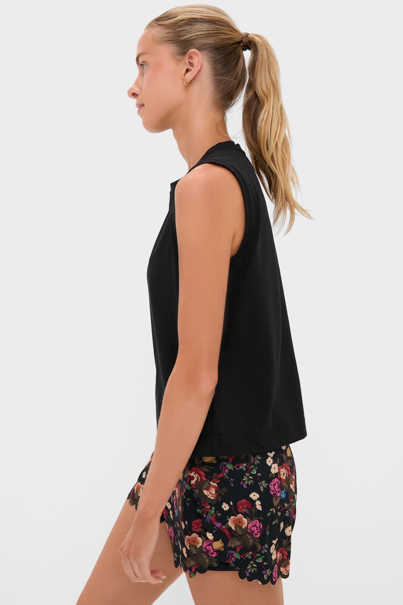 Black Performance Cotton Sasha Tank