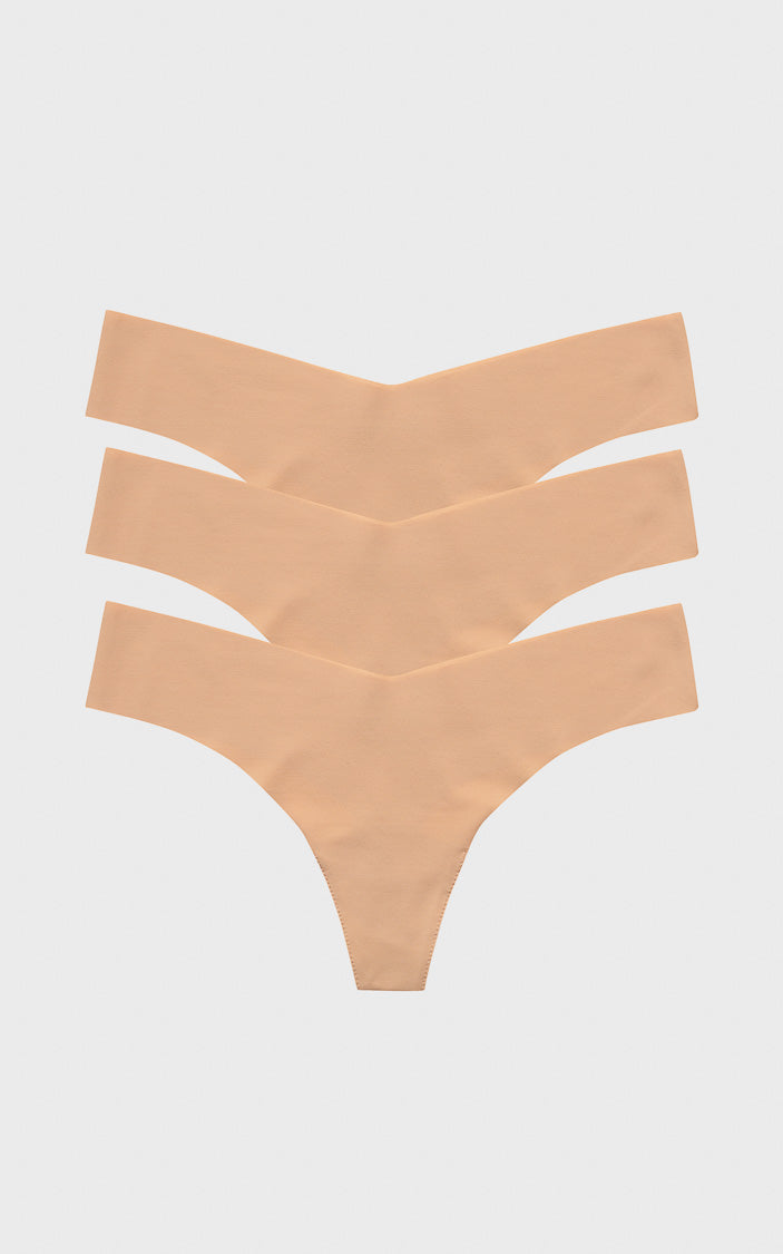 Beige Classic Thong 3 Pack