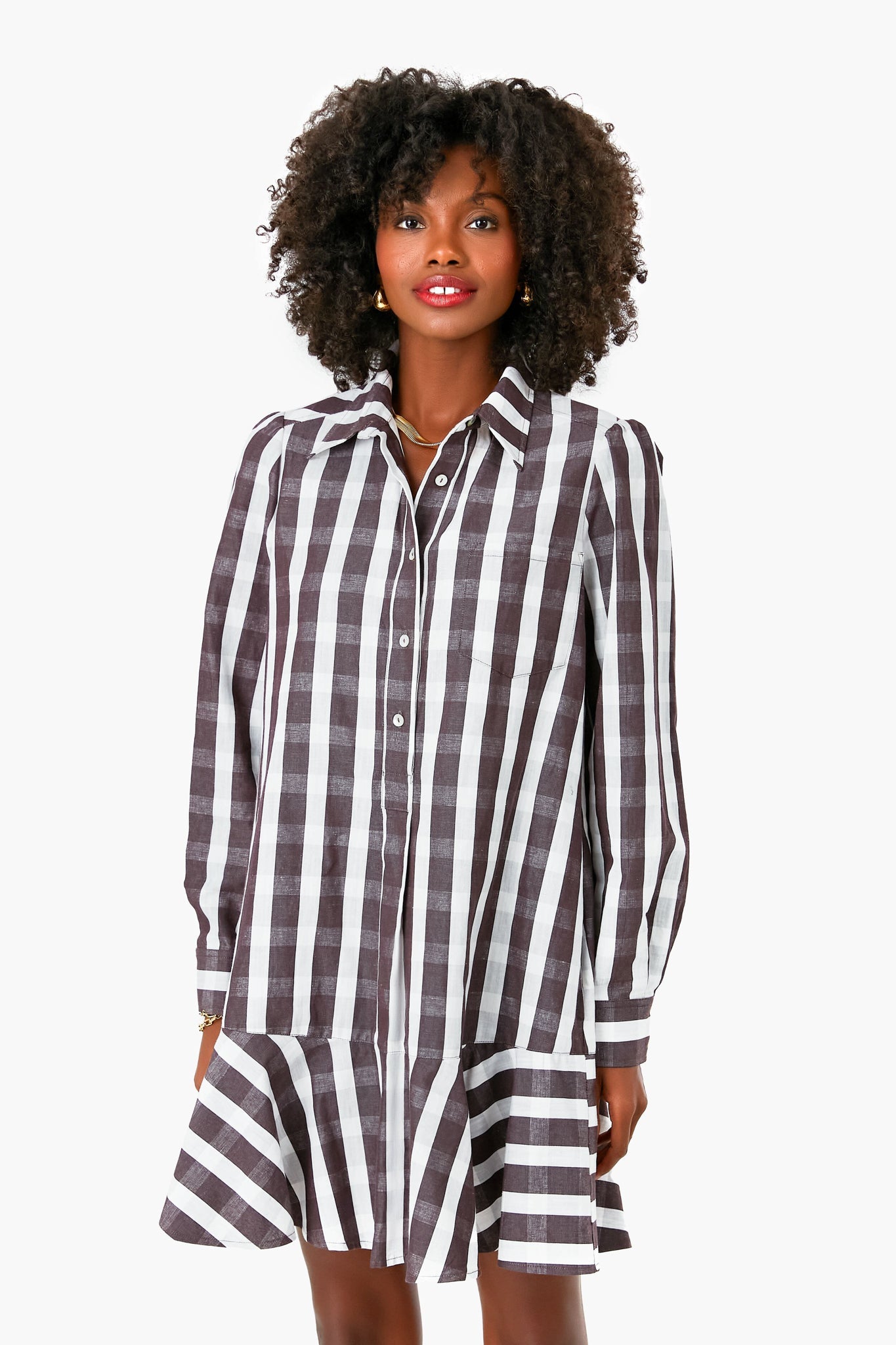 Espresso Check Callahan Dress