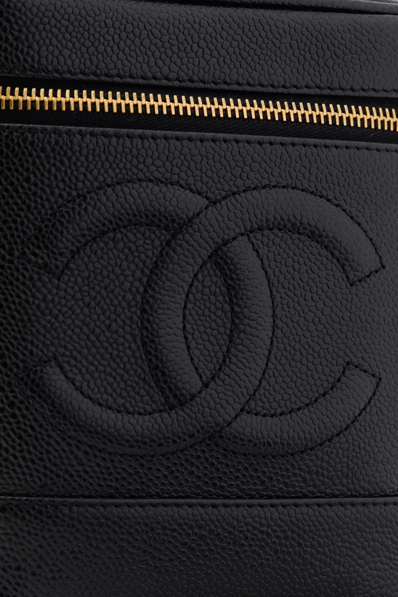 CHANEL Black Coco Mark Hand Vanity Bag