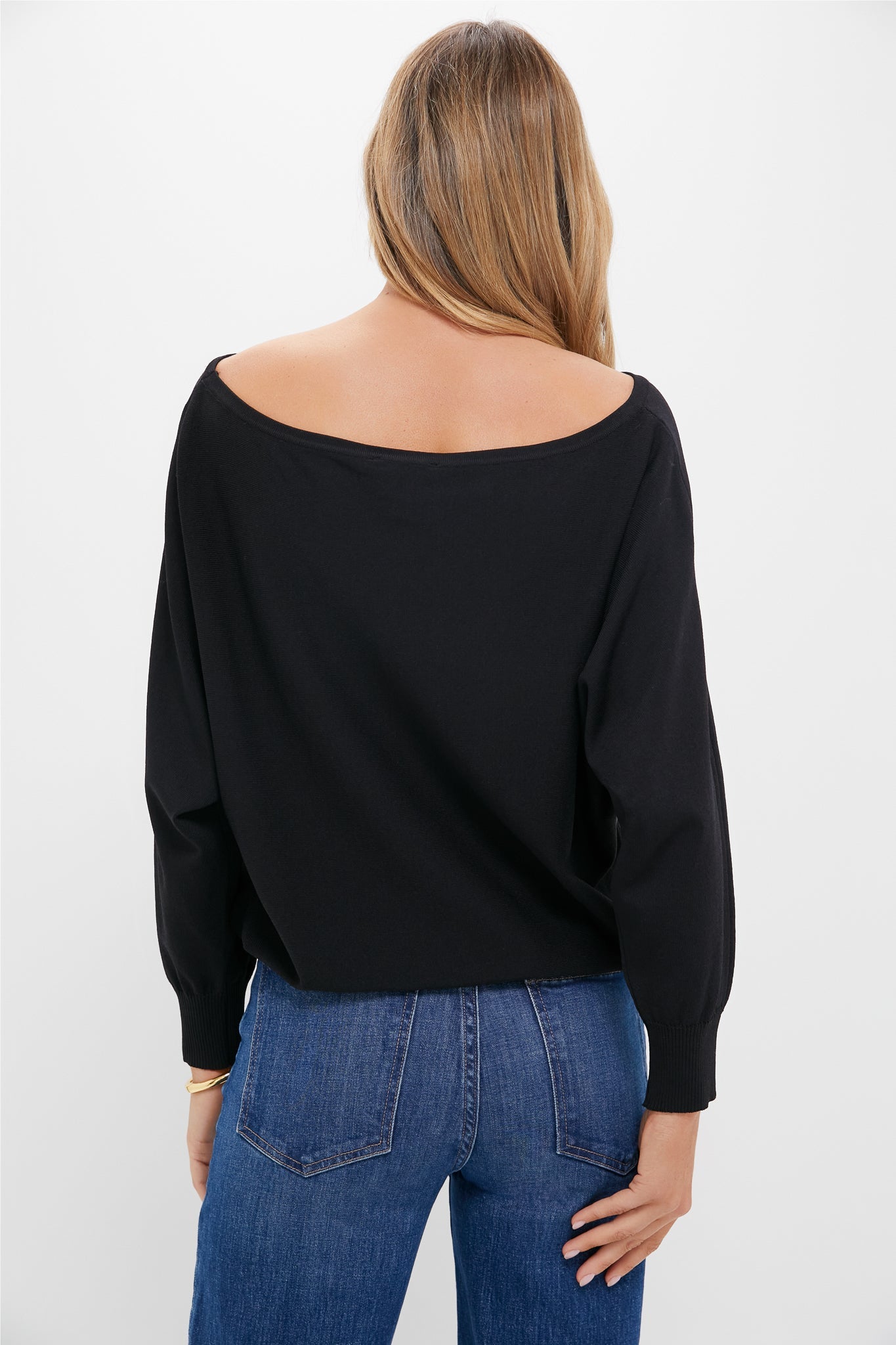 Black Wide Neck Valencia Sweater