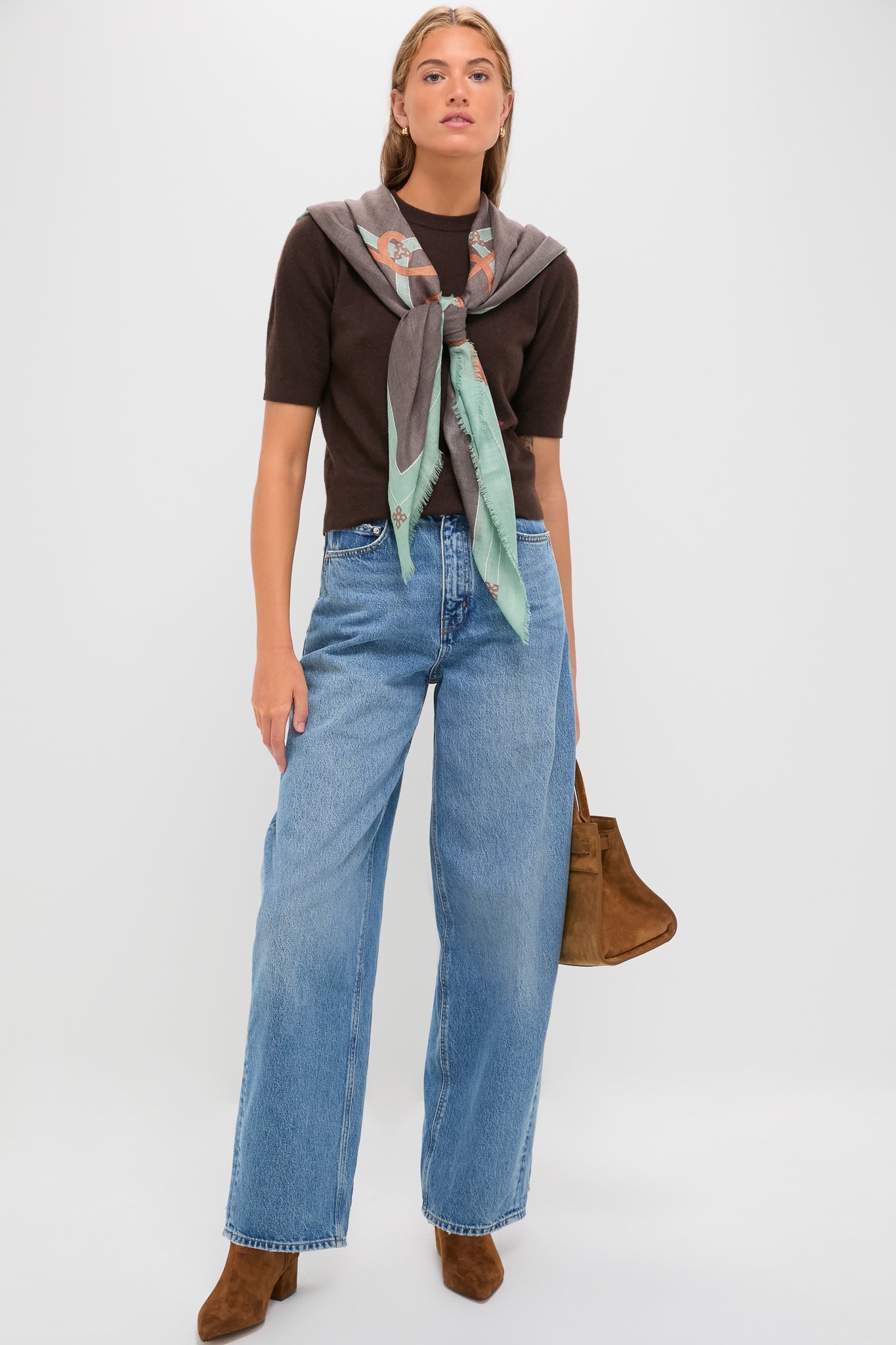 French Tassel Silk Cashmere Blend Large Scarf