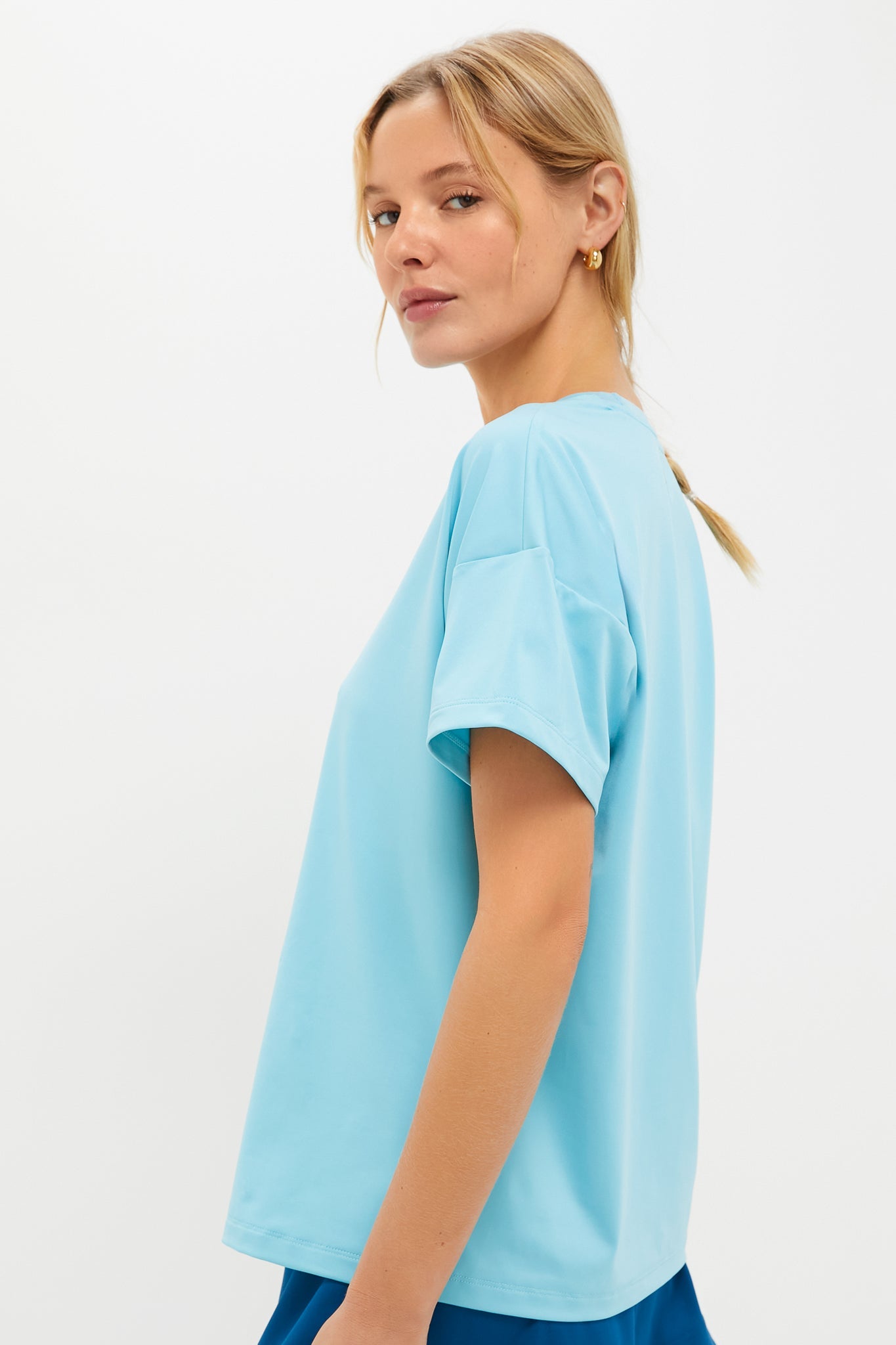 Milky Blue Short Sleeve Performance Jersey Ryan Boyfriend Tee