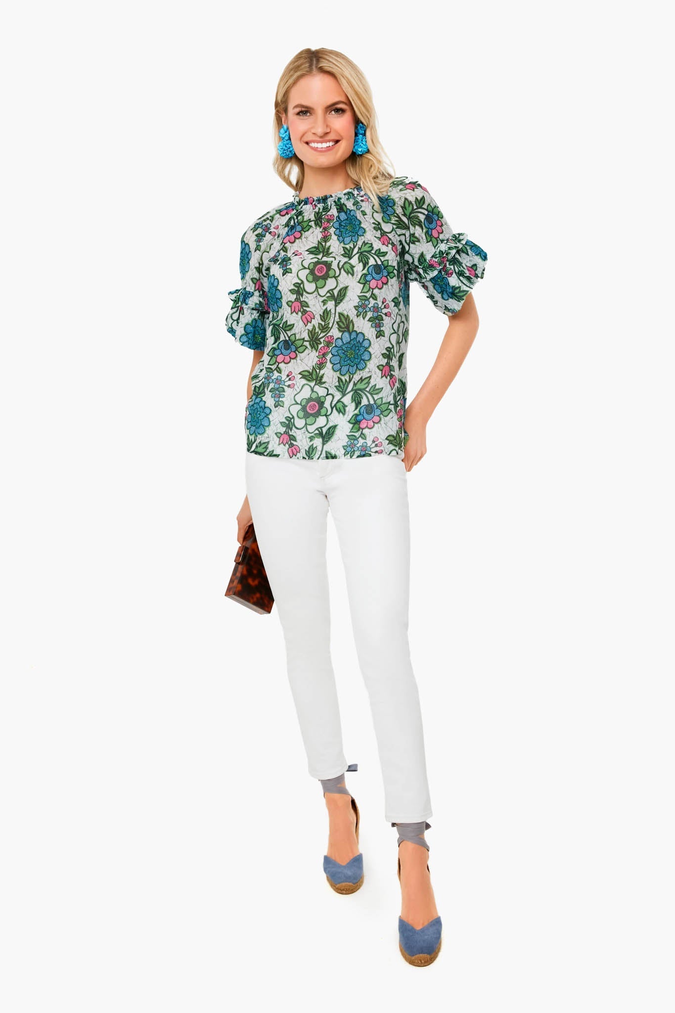Freyja Flower White Marie Top
