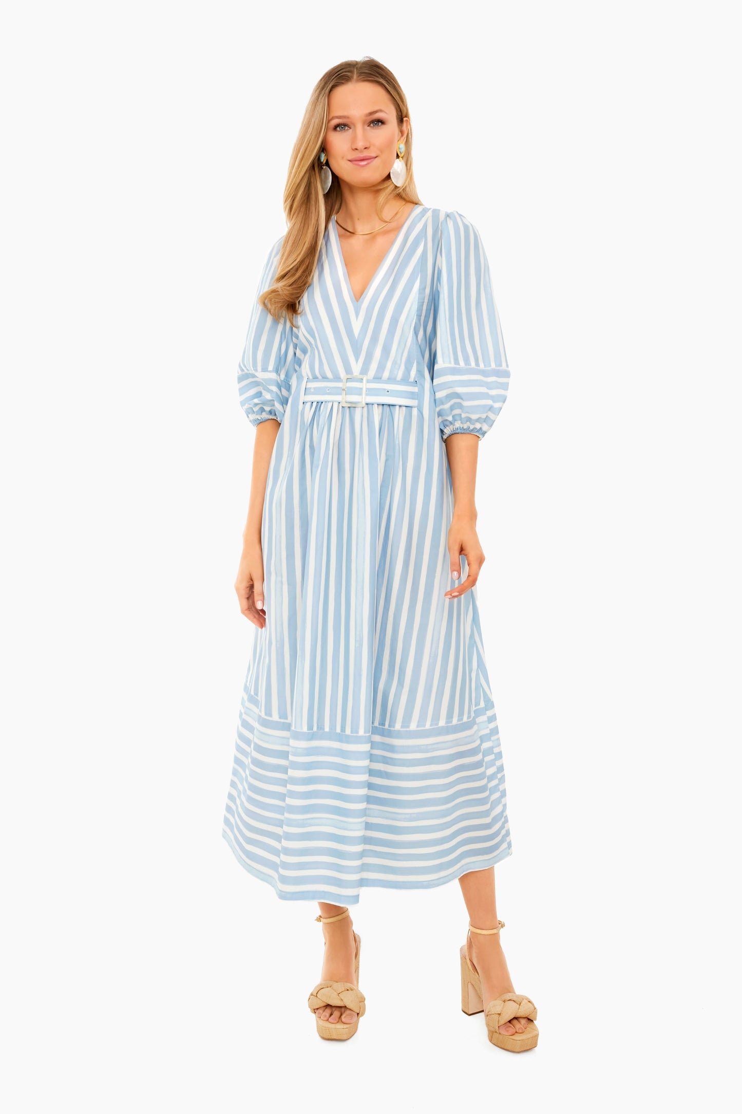 Cove Stripe Ailee Cabana Belted Maxi Dress