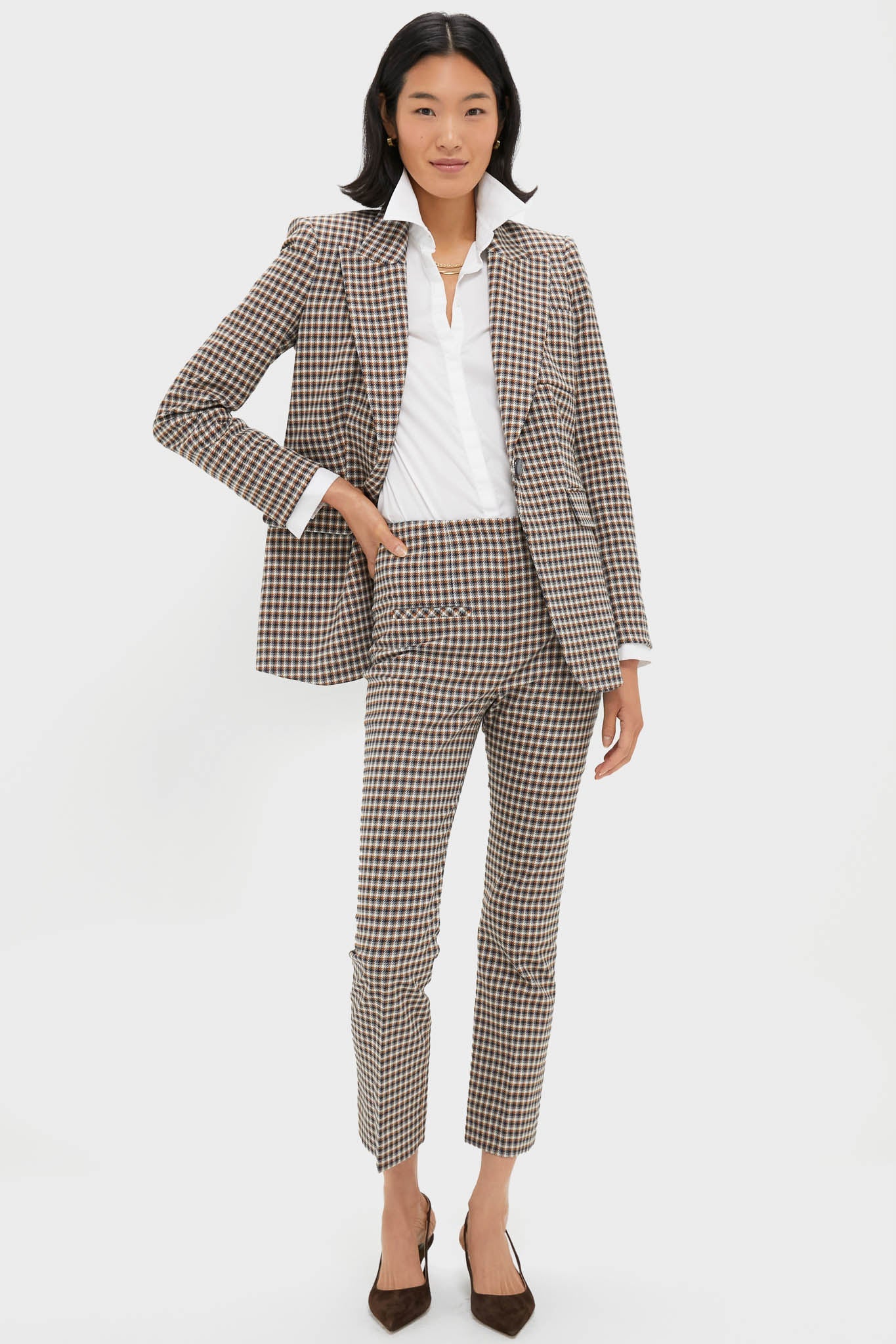 Navy Multi Kean Pant with Welt Pockets