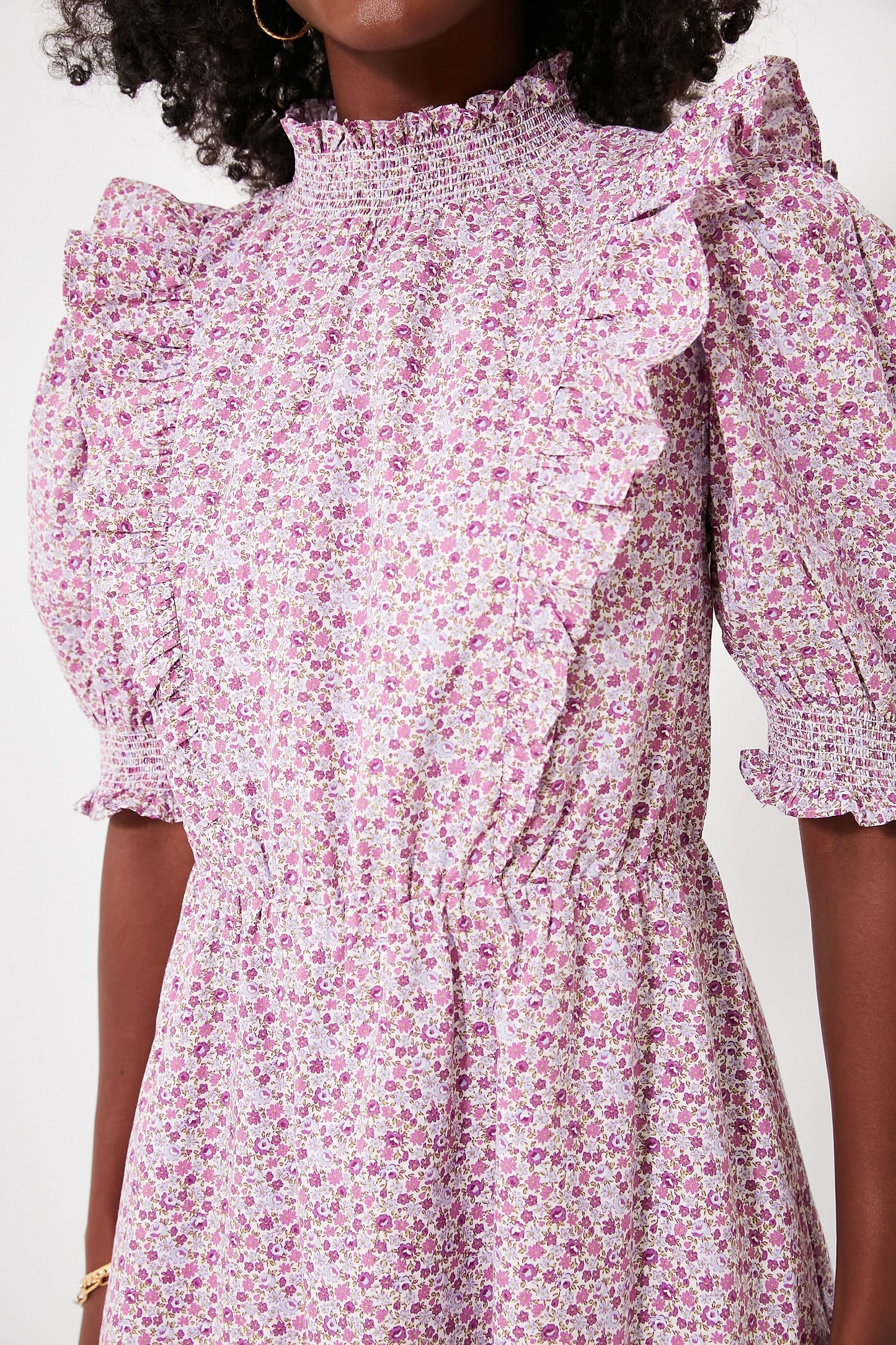 Purple Floral Periwinkle Mini Dress