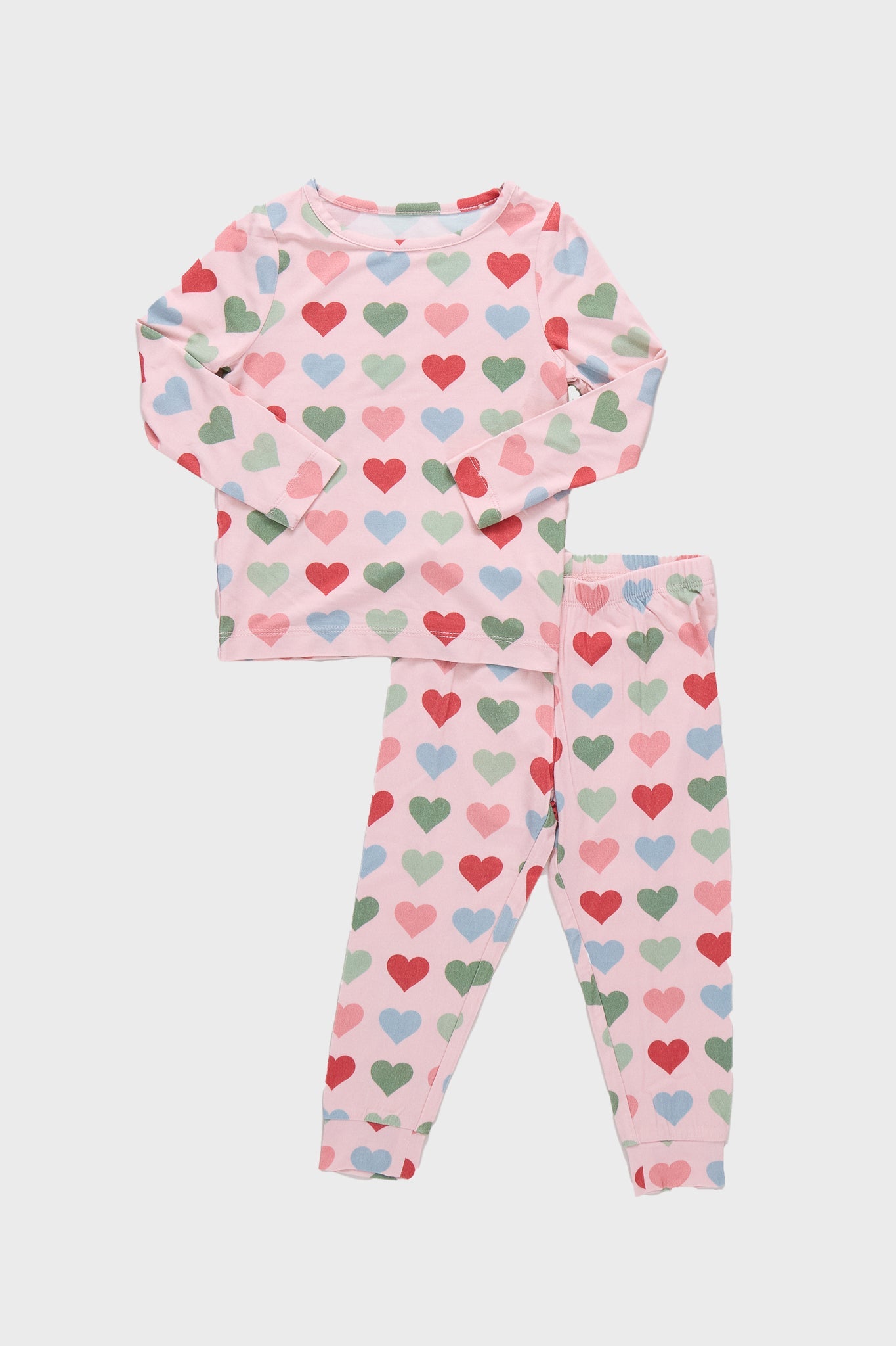 Pink Small Hearts Kids Bamboo Pj Set