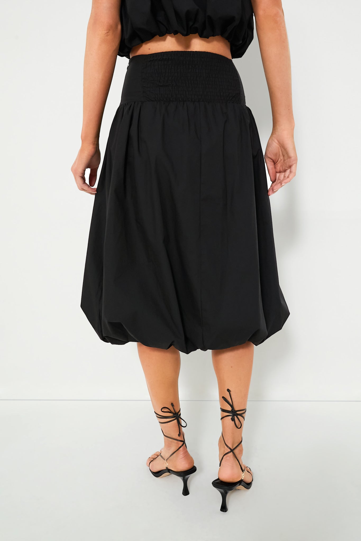Black Nicollete Midi Skirt