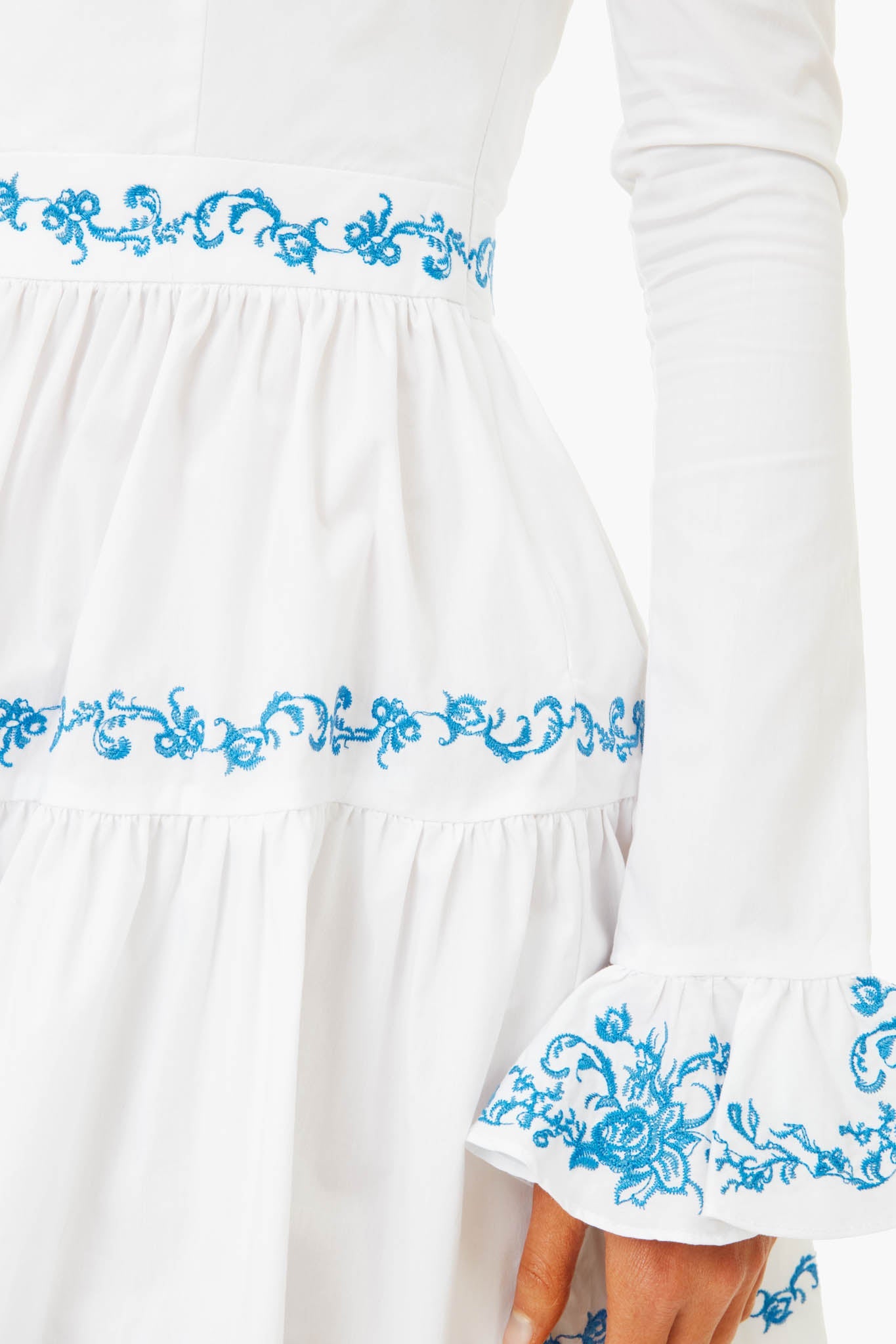 Blue Embroidery Lennon Dress