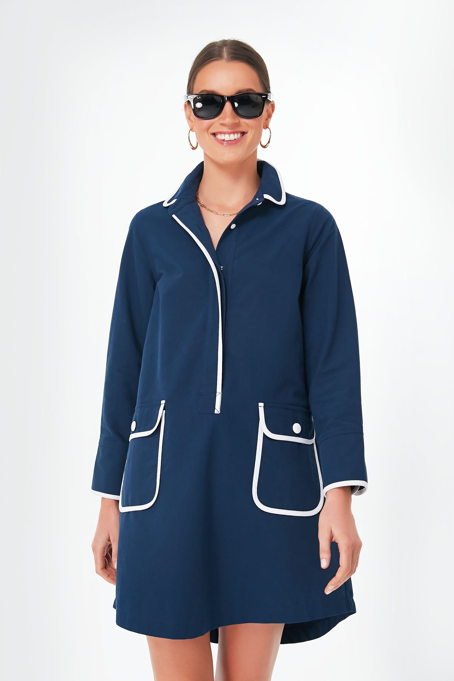 Navy Perkins Shirt Dress