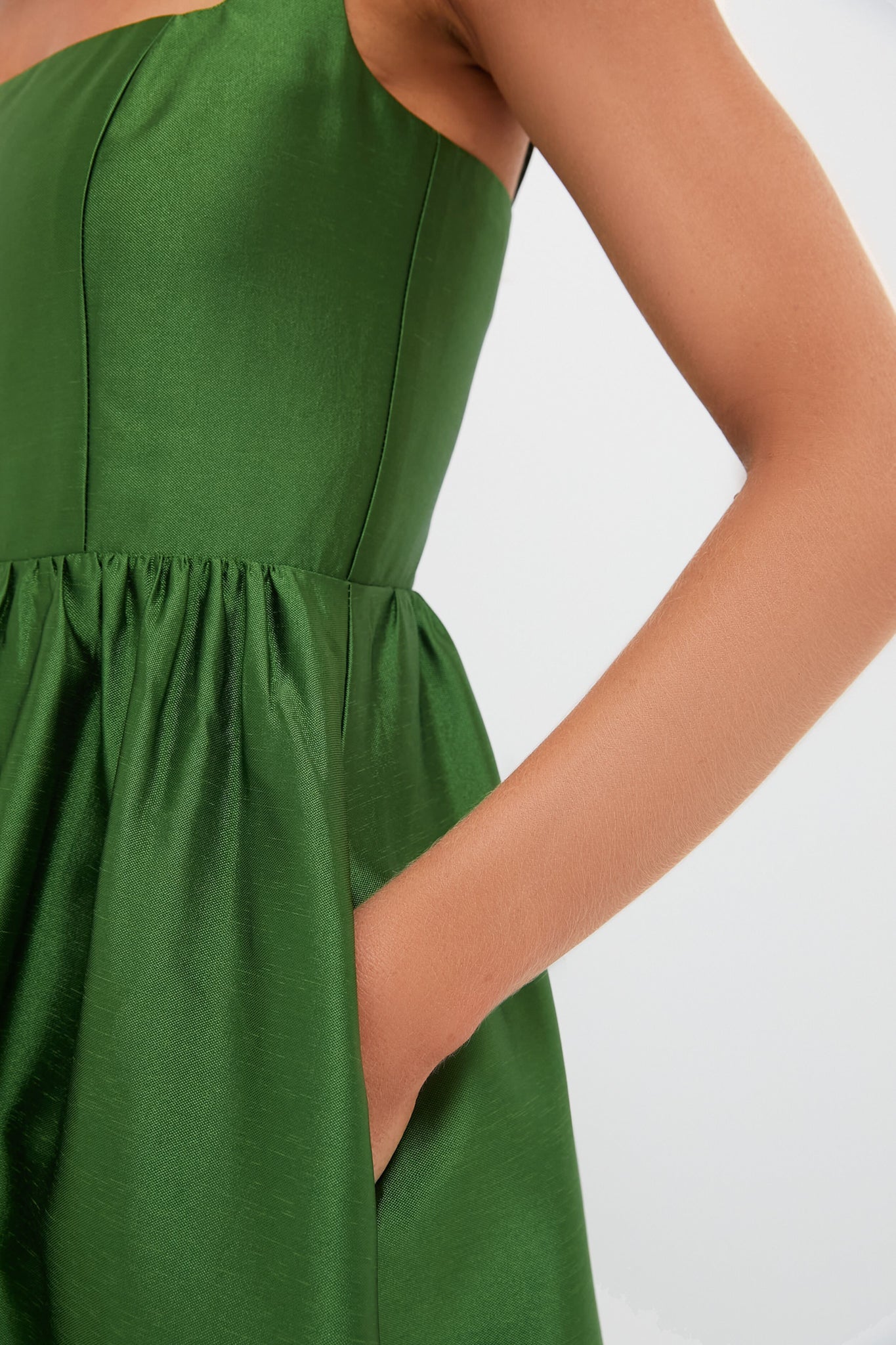 Green Dupioni Esme Dress