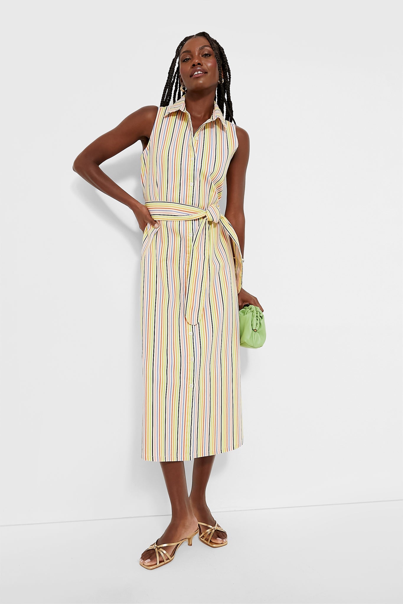Rainbow Stripe Sleeveless Riley Dress