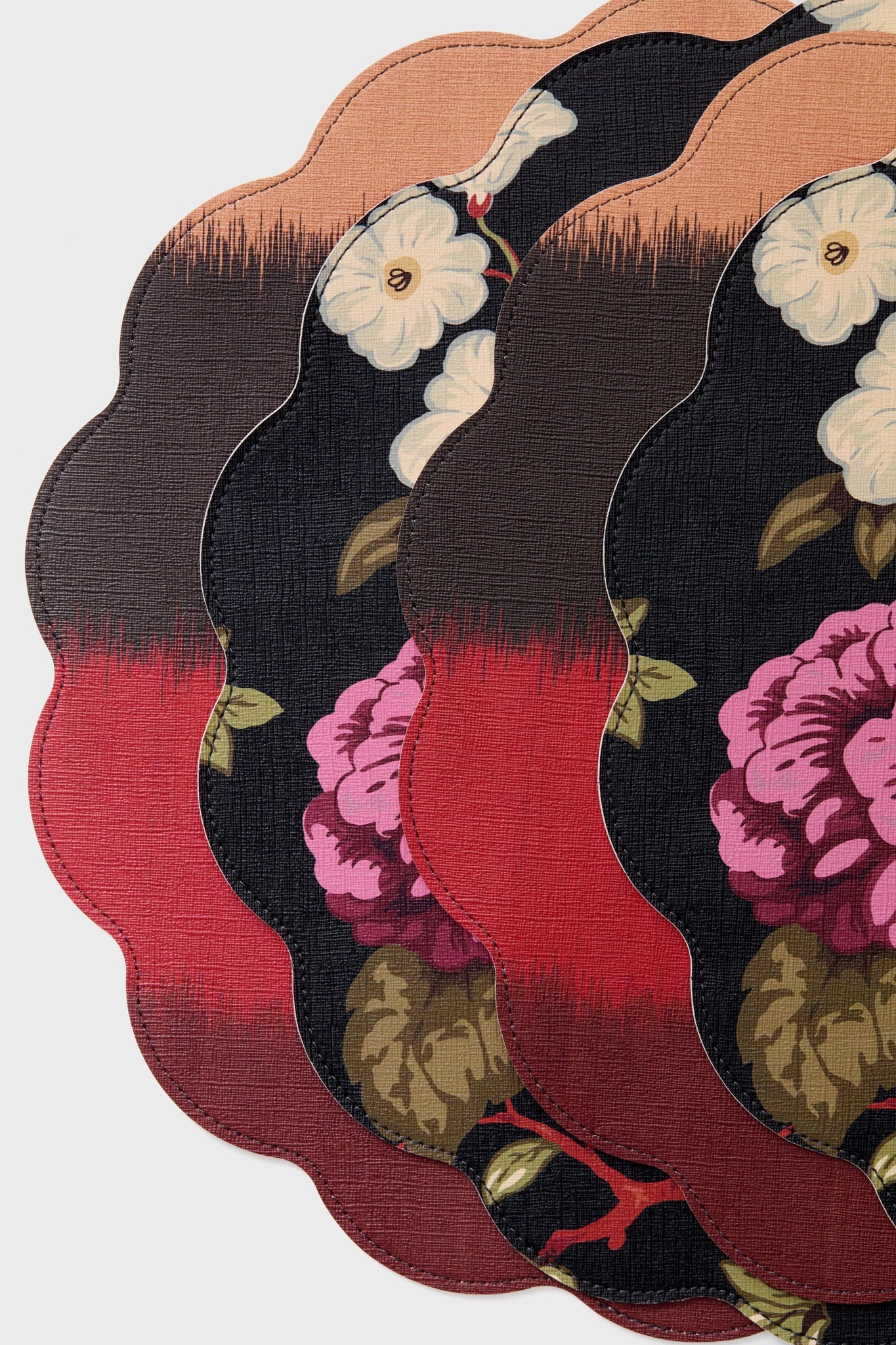 Baroque Floral Reversible Wipeable Placemats Set of 4