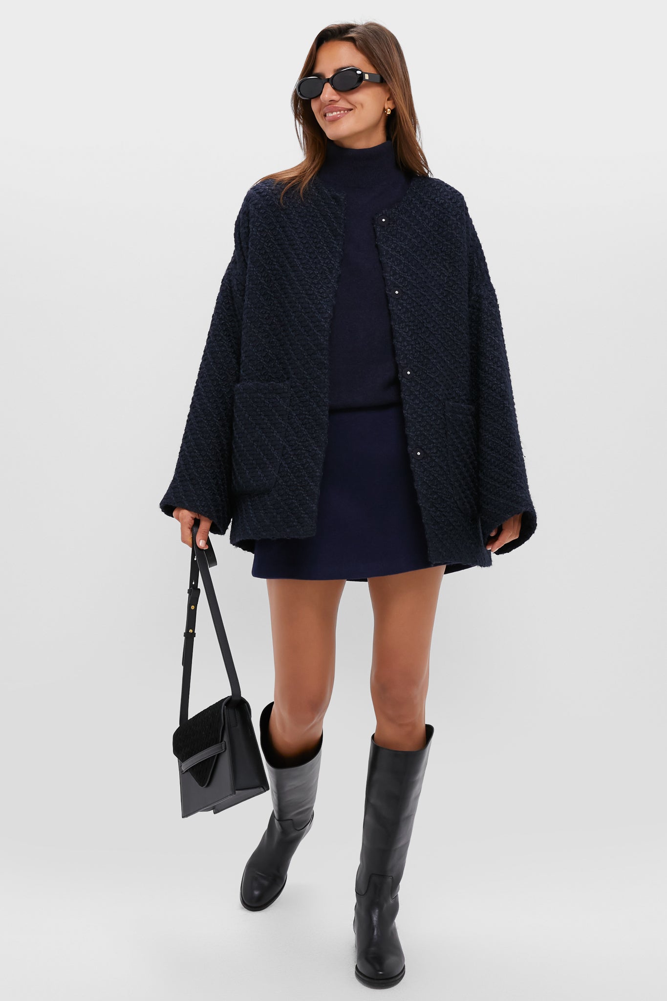 Navy Wool Meg Mini Skirt