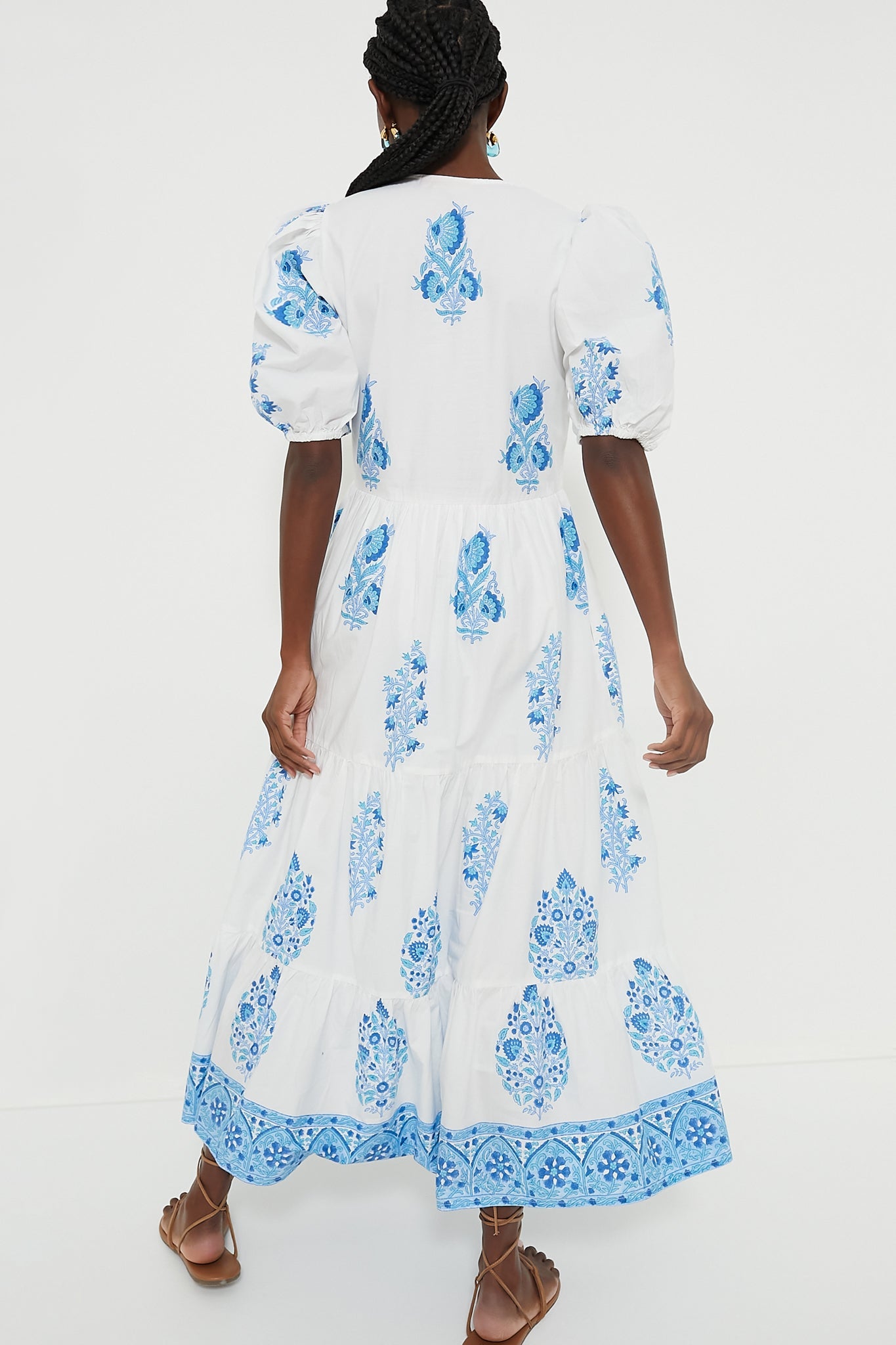 Laguna Blue Puff Sleeve Maxi Dress