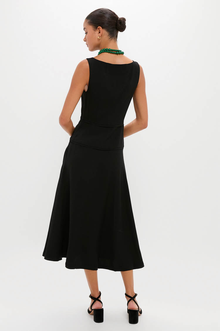 Noir Vivi Sweetheart Neckline Midi Dress