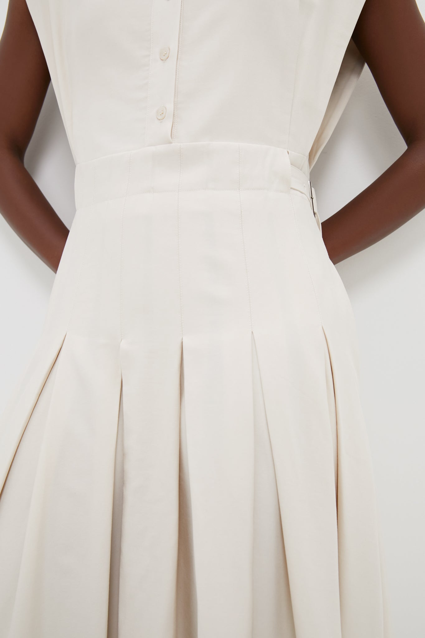 Ecru Quince Midi Shirt Dress