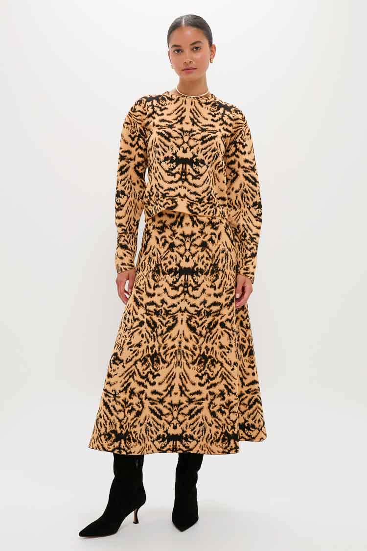 Bengal Cade Jacquard Knit Long Sleeve Pullover