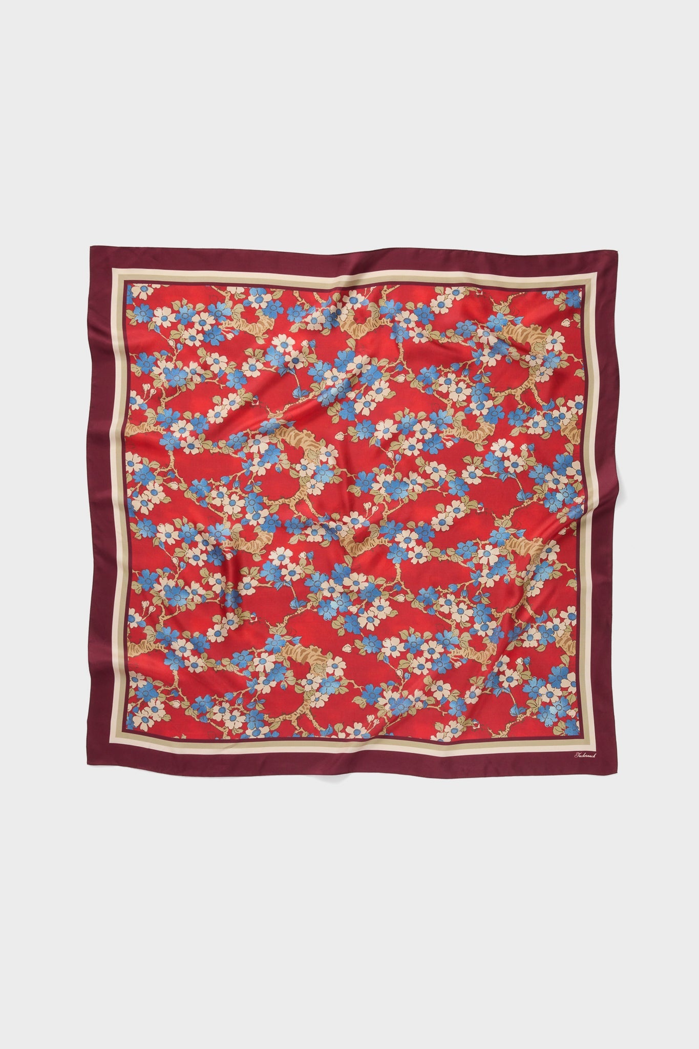 Scarlet Sakura Medium Silk Scarf