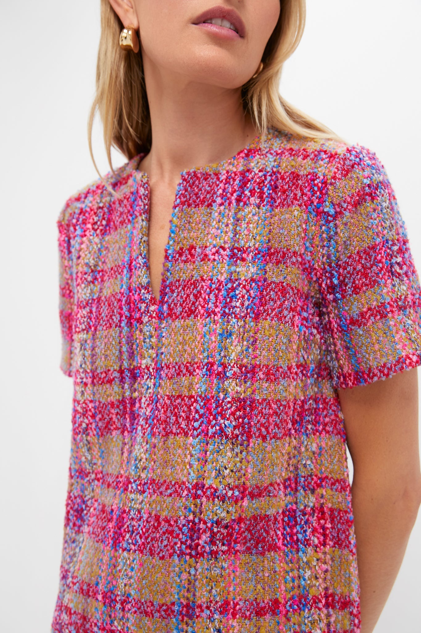 Pink Multi Tweed Eadie Mini Dress