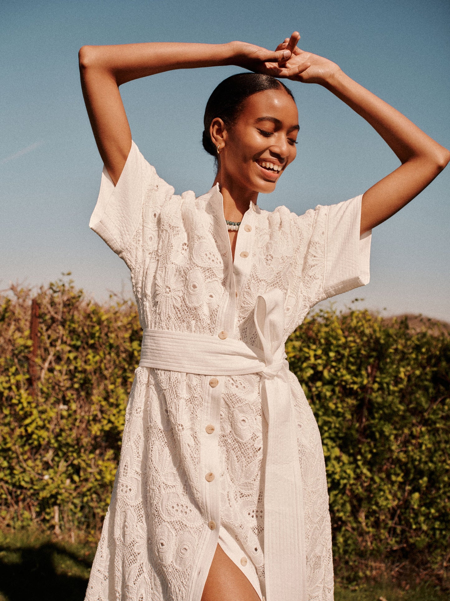 White Eyelet Lace Prescott Dress