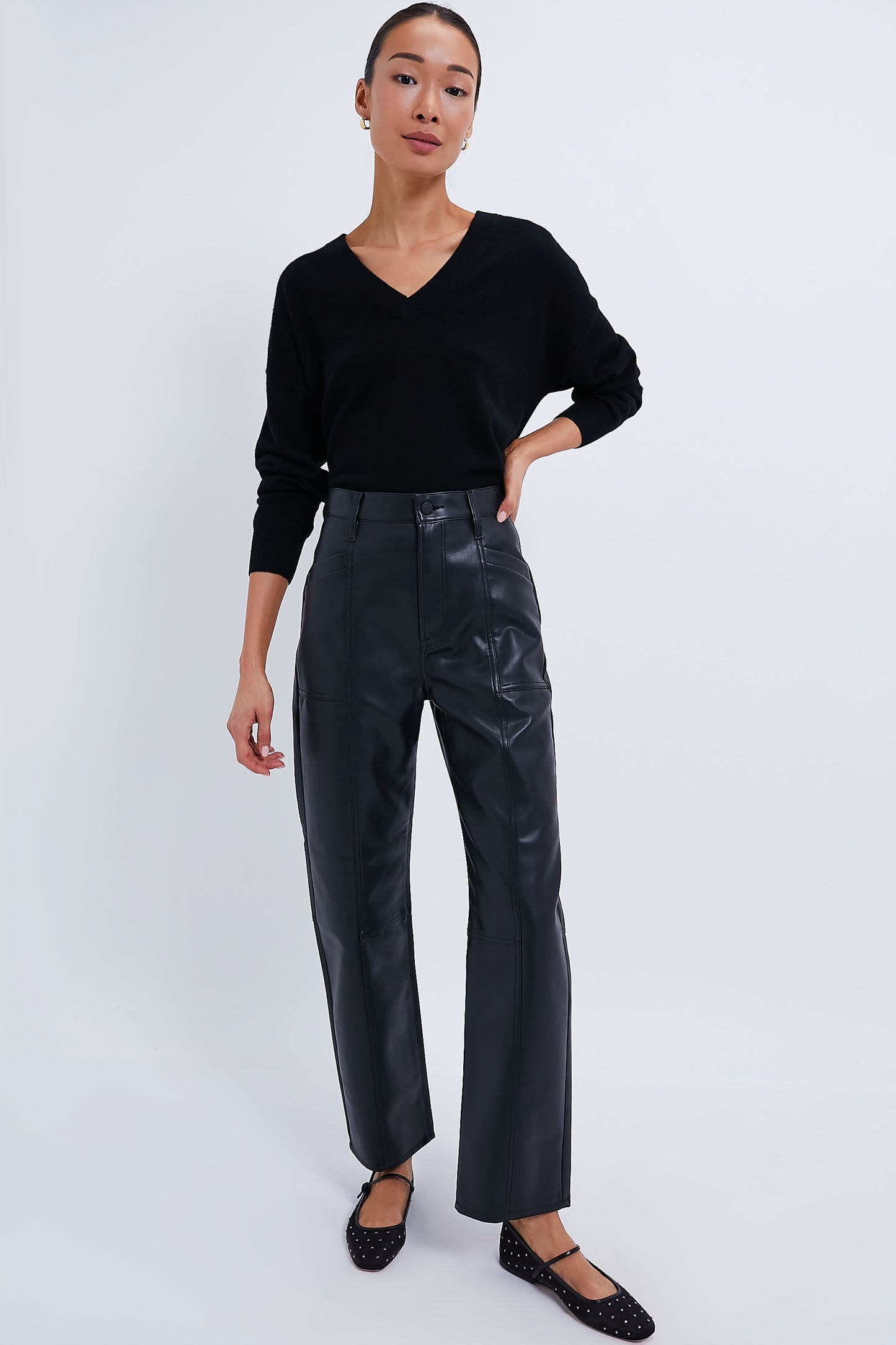 Black Emma Cashmere Boyfriend Crewneck