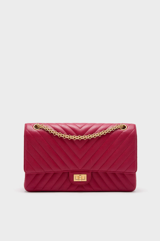 CHANEL Red Reissue 2.55 Flap Bag Calf Leather