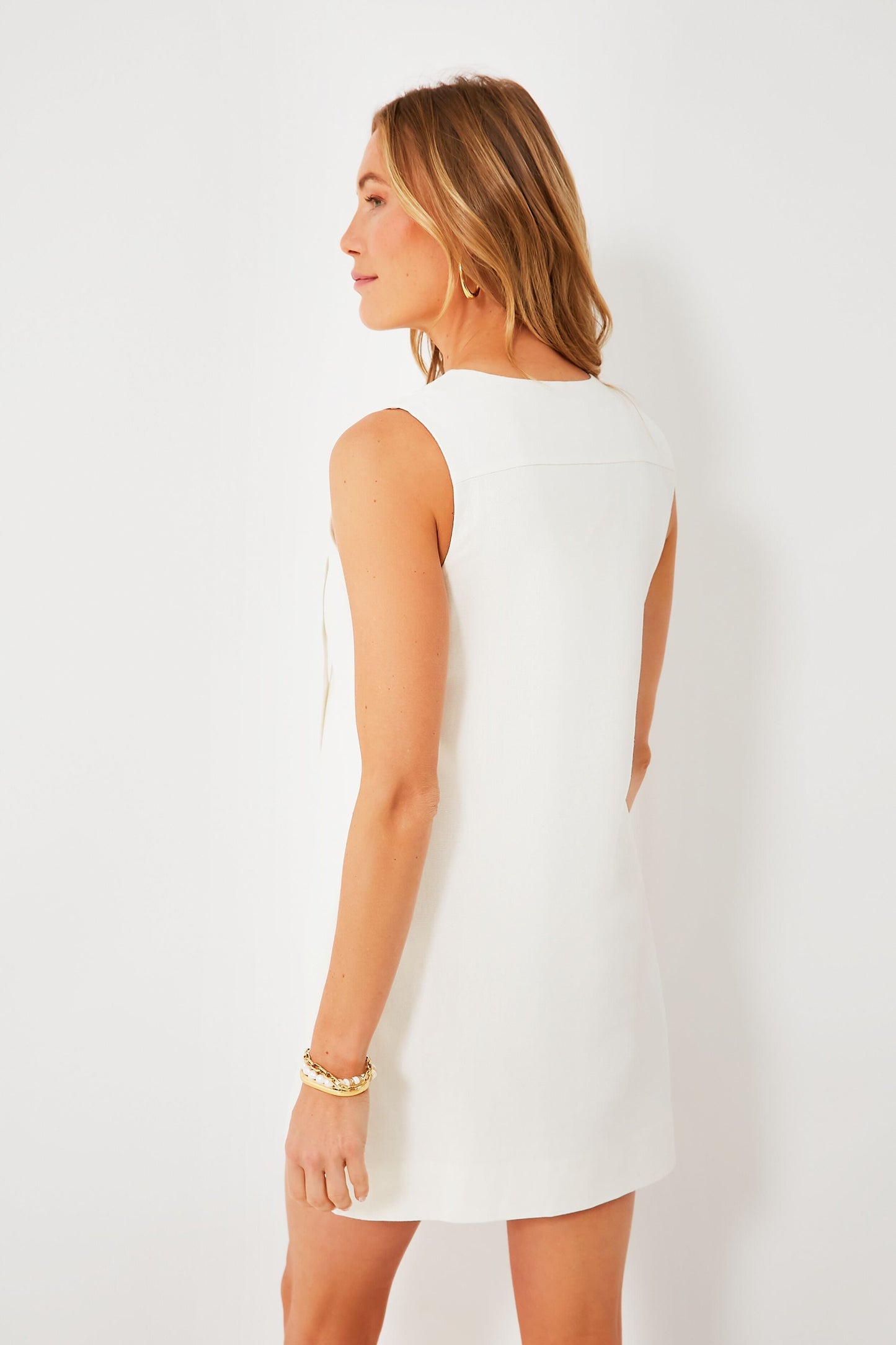 Natural Linen Cottage Mini Dress