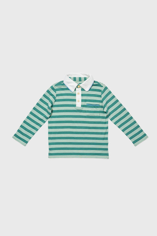 Pine Twin Stripe Parker Polo