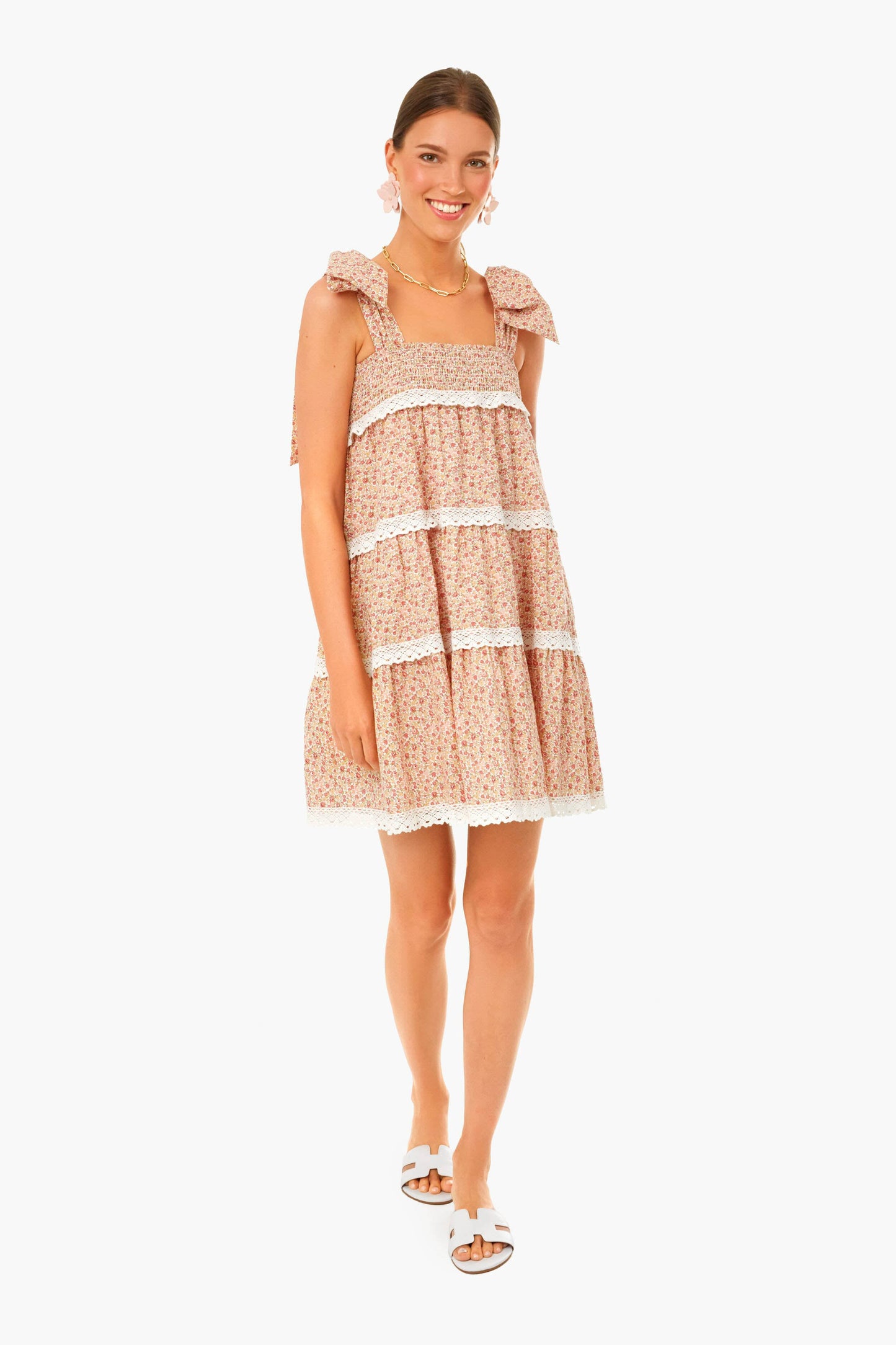 Floral Bow Tie Tellie Mini Dress