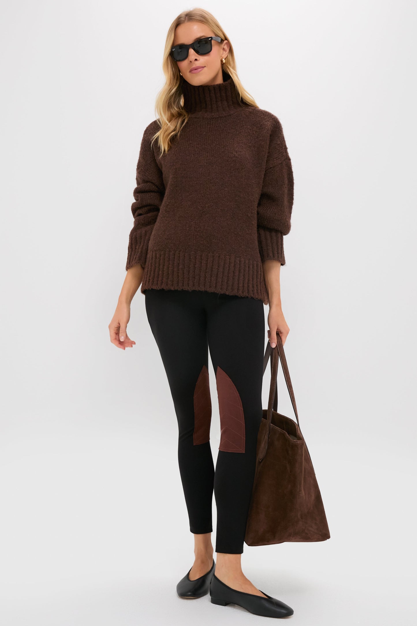 Chocolate Boucle Hannah Turtleneck Sweater