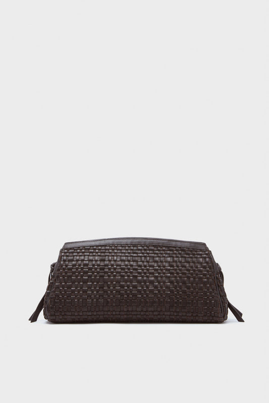 Espresso Woven Maude Soft Clutch