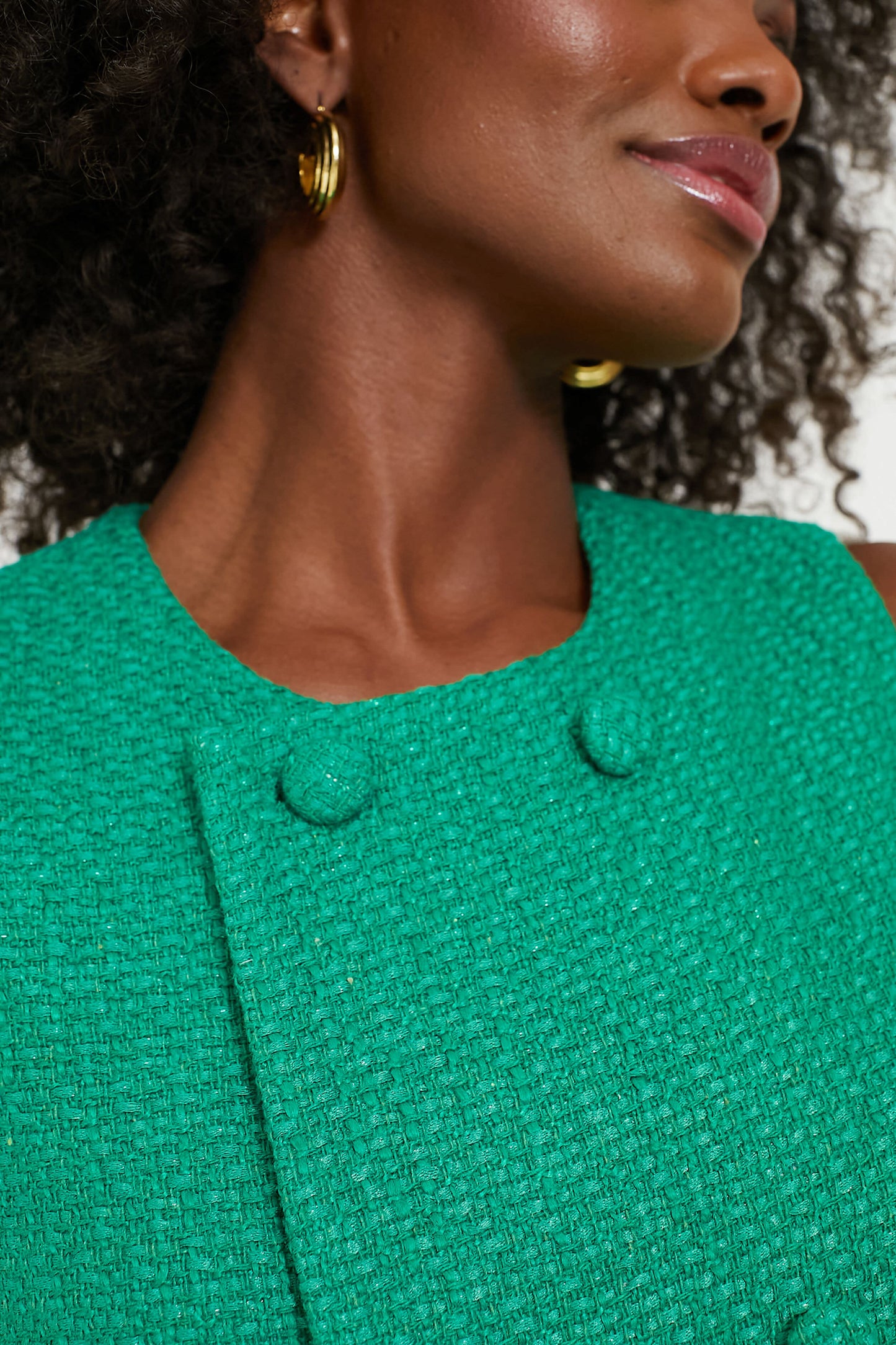 Emerald Green Tweed Bianca Dress