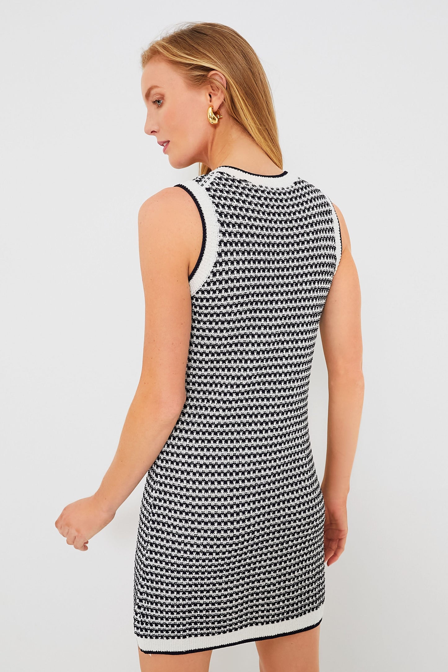 Navy Stripe Bardot Dress
