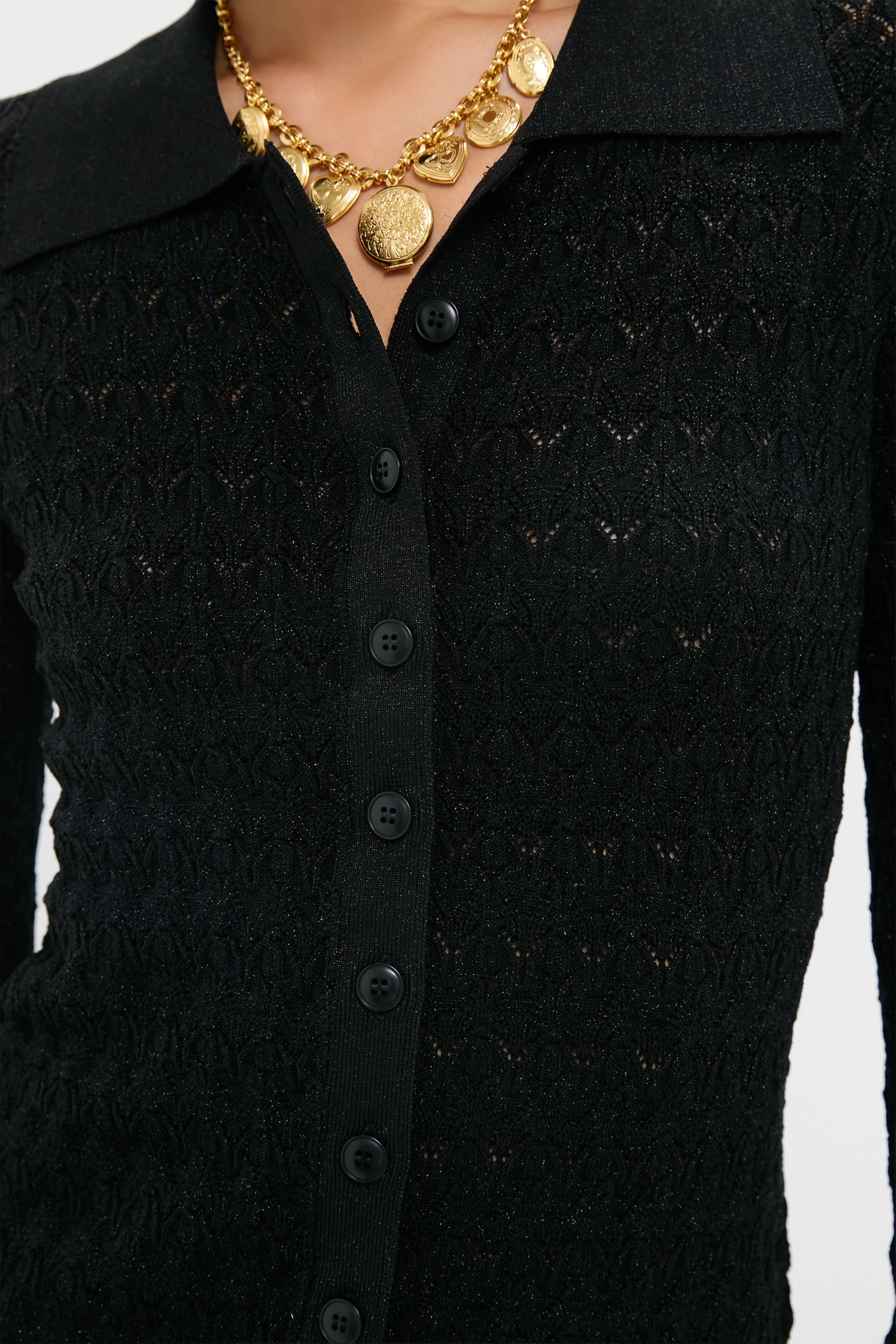 Black Ruby Knit Long Sleeve Polo