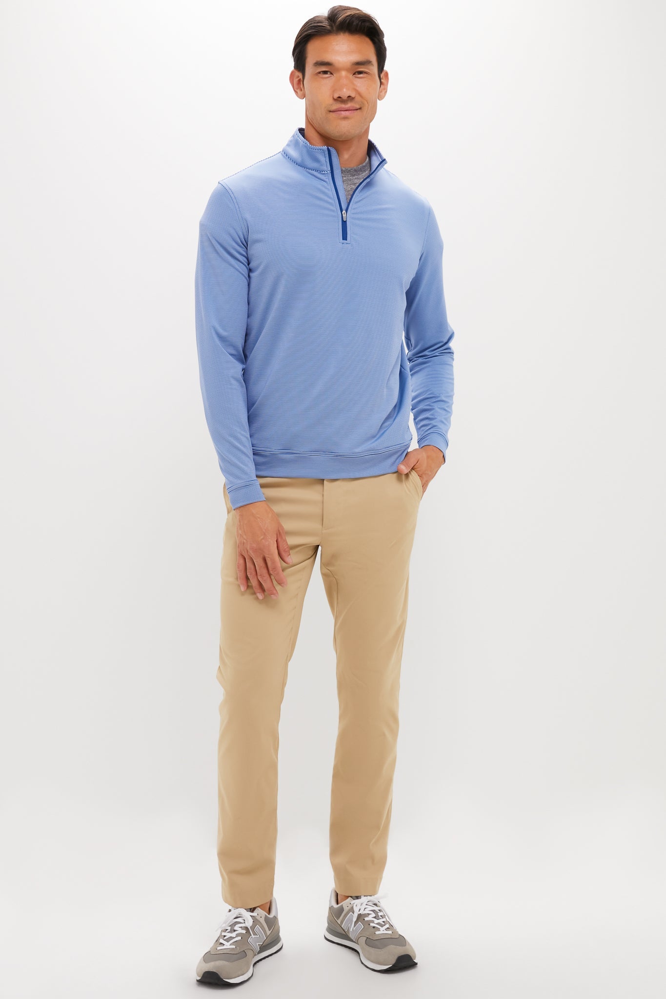 Sport Navy Perth Sugar Stripe Quarter Zip