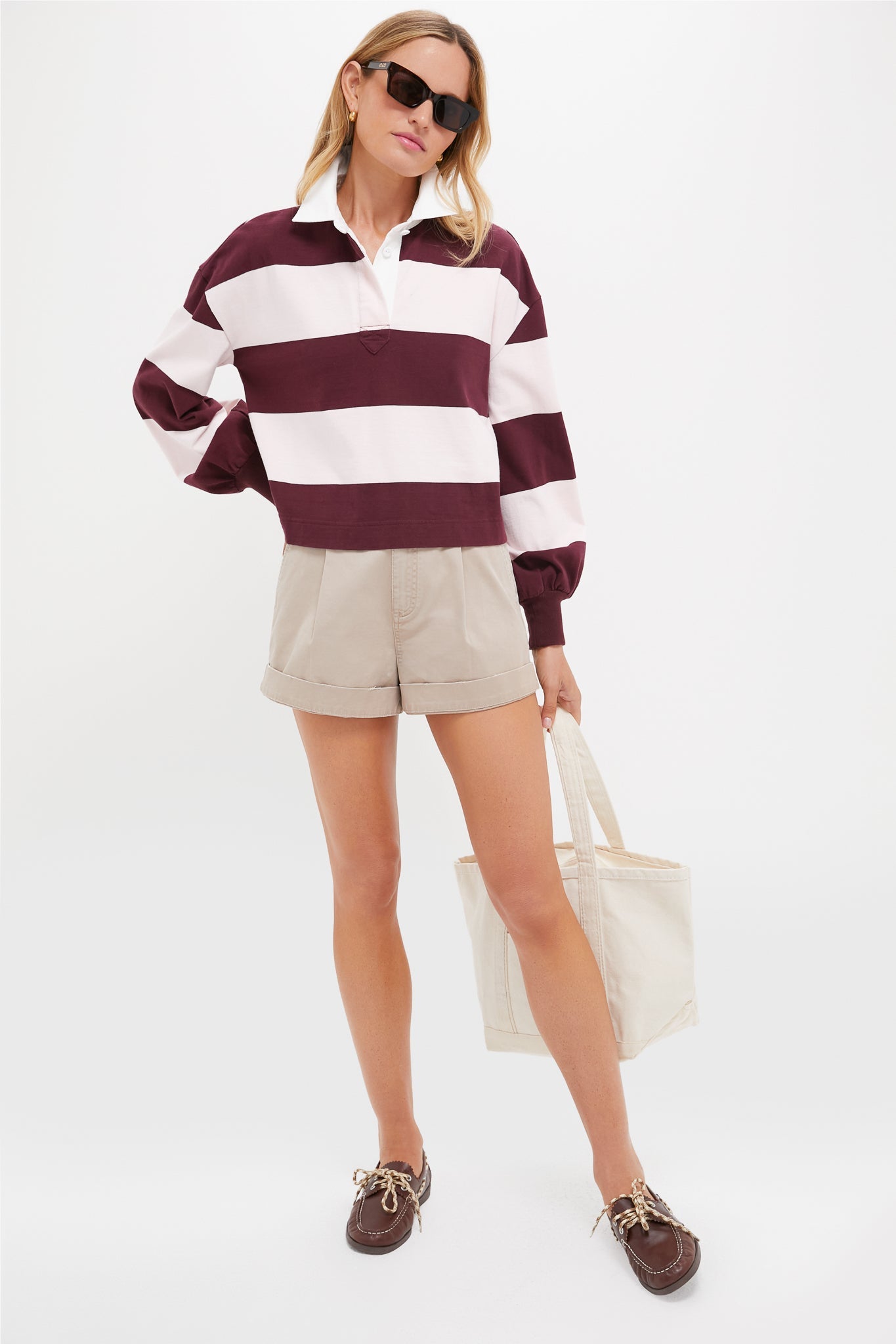 Pink and Winetasting Stripe Swiftie Rugby Polo