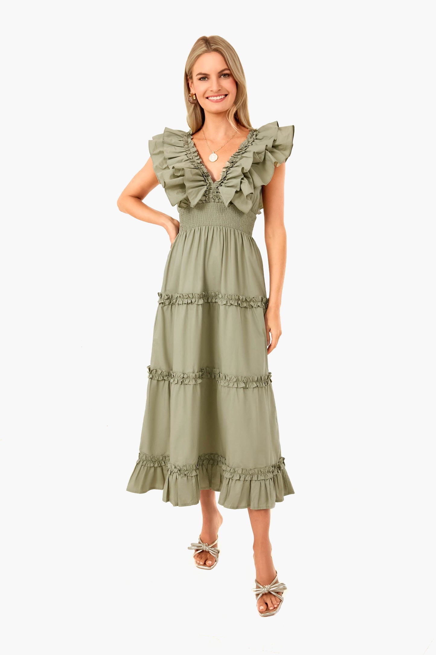 Sage Construct Midi Dress