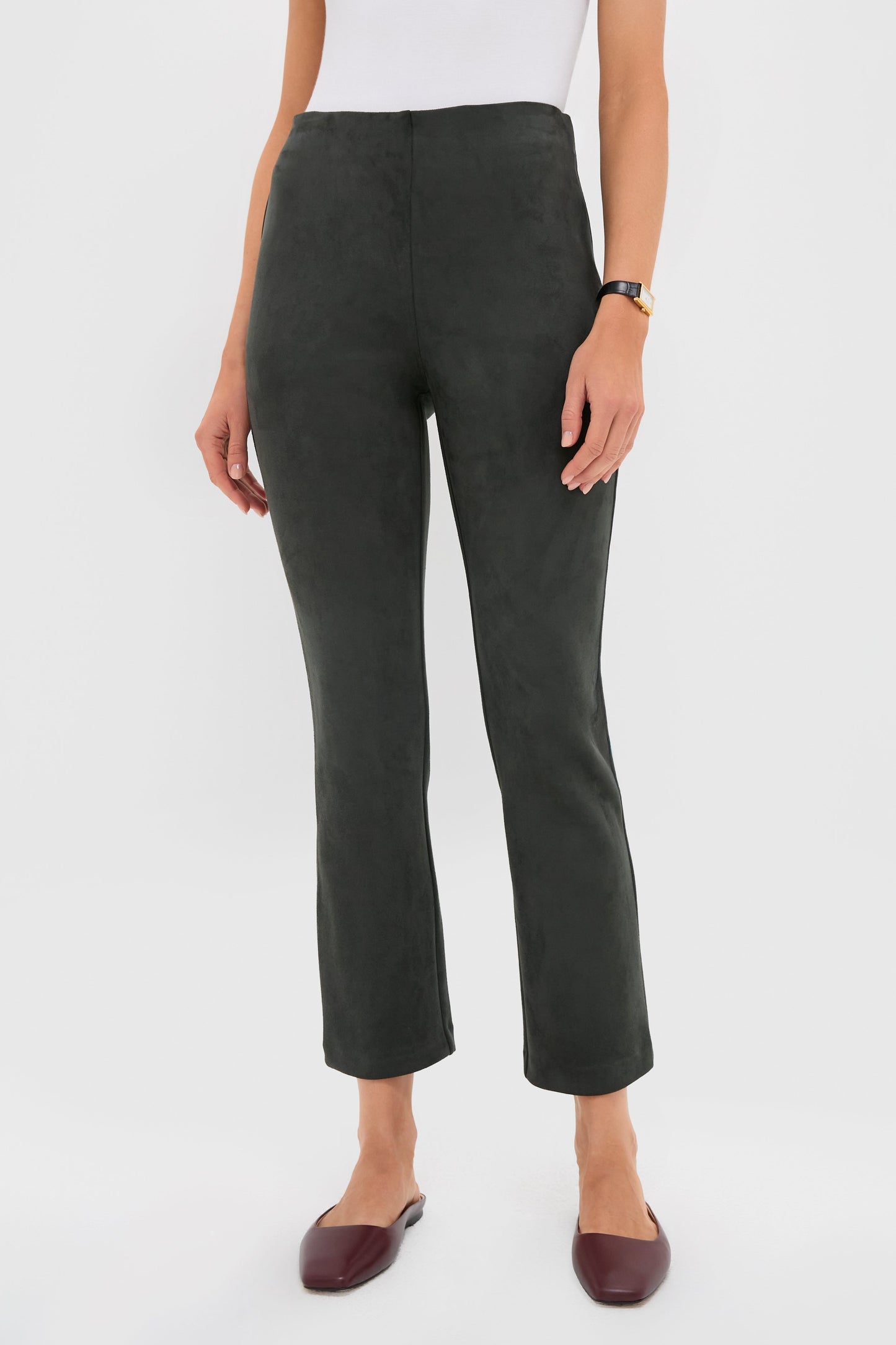 Deep Olive Vegan Suede Ashford Pants