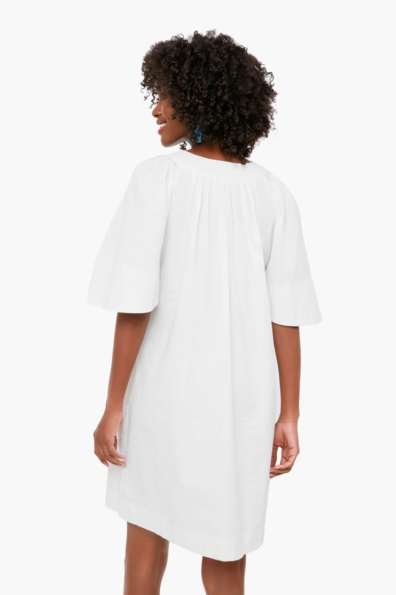 White Finley Flutter Sleeve Dress