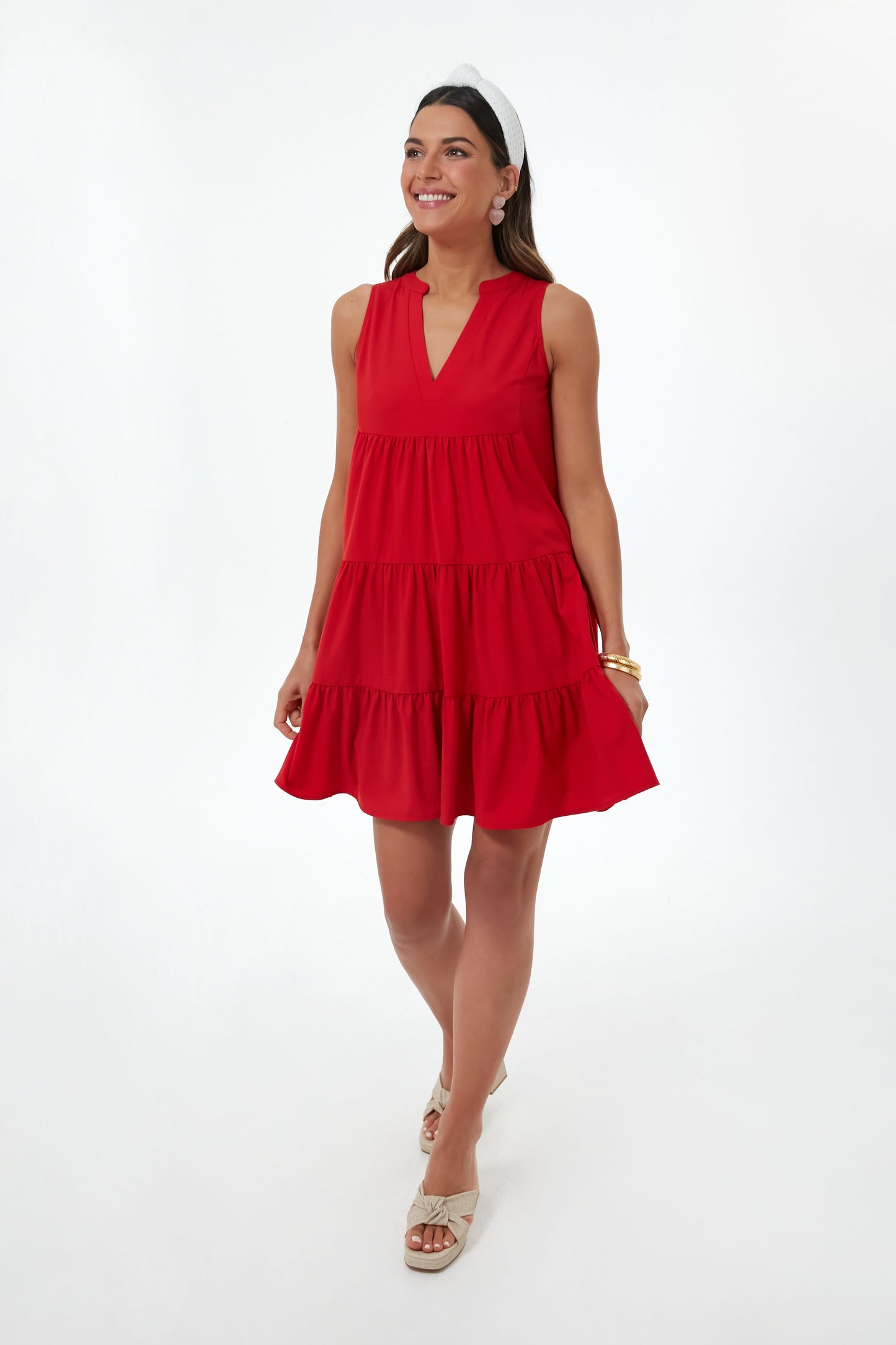 Red Crepe Sleeveless Kenzo Dress