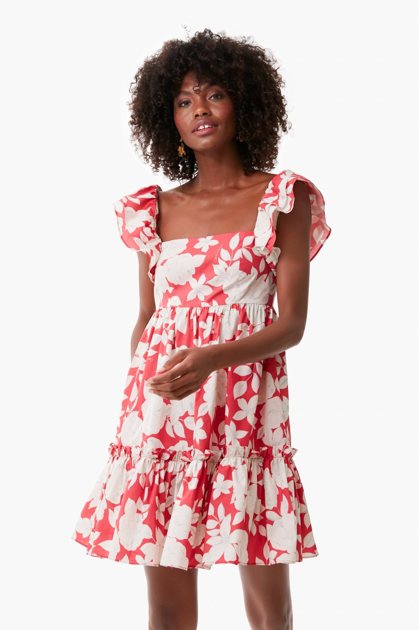 Graphic Floral Raspberry Lexa Dress