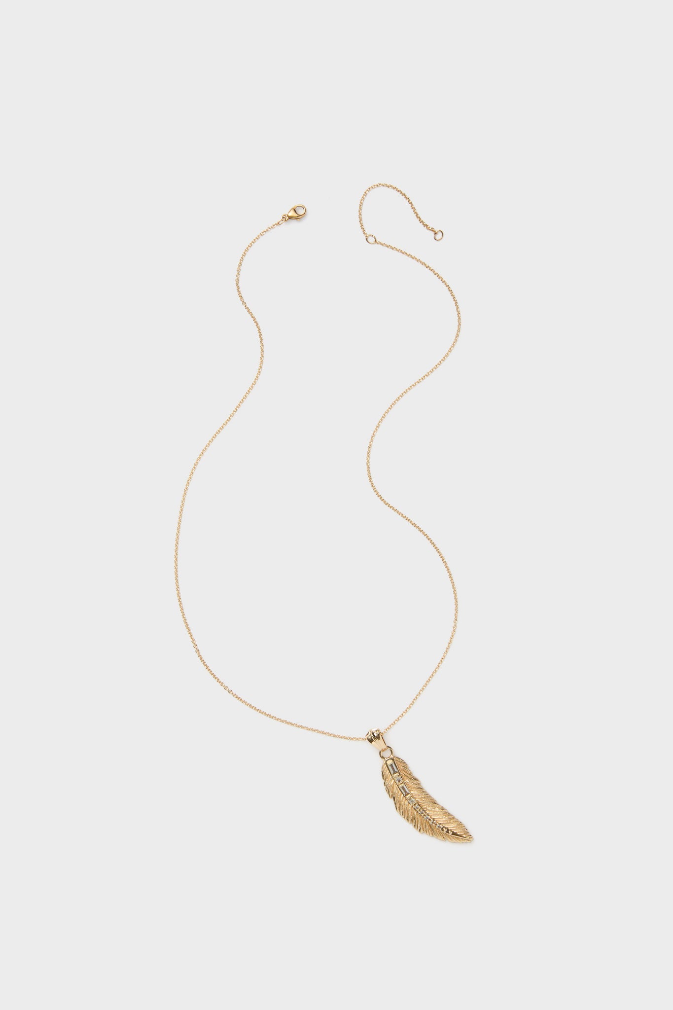 Gold Lucky Feather Pendant