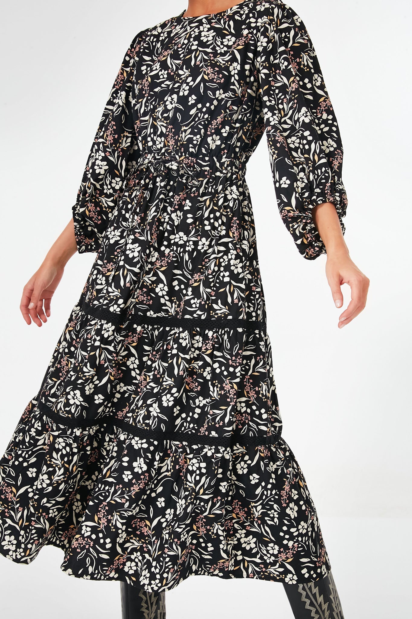 Black Off White Under the Stars Maxi Dress