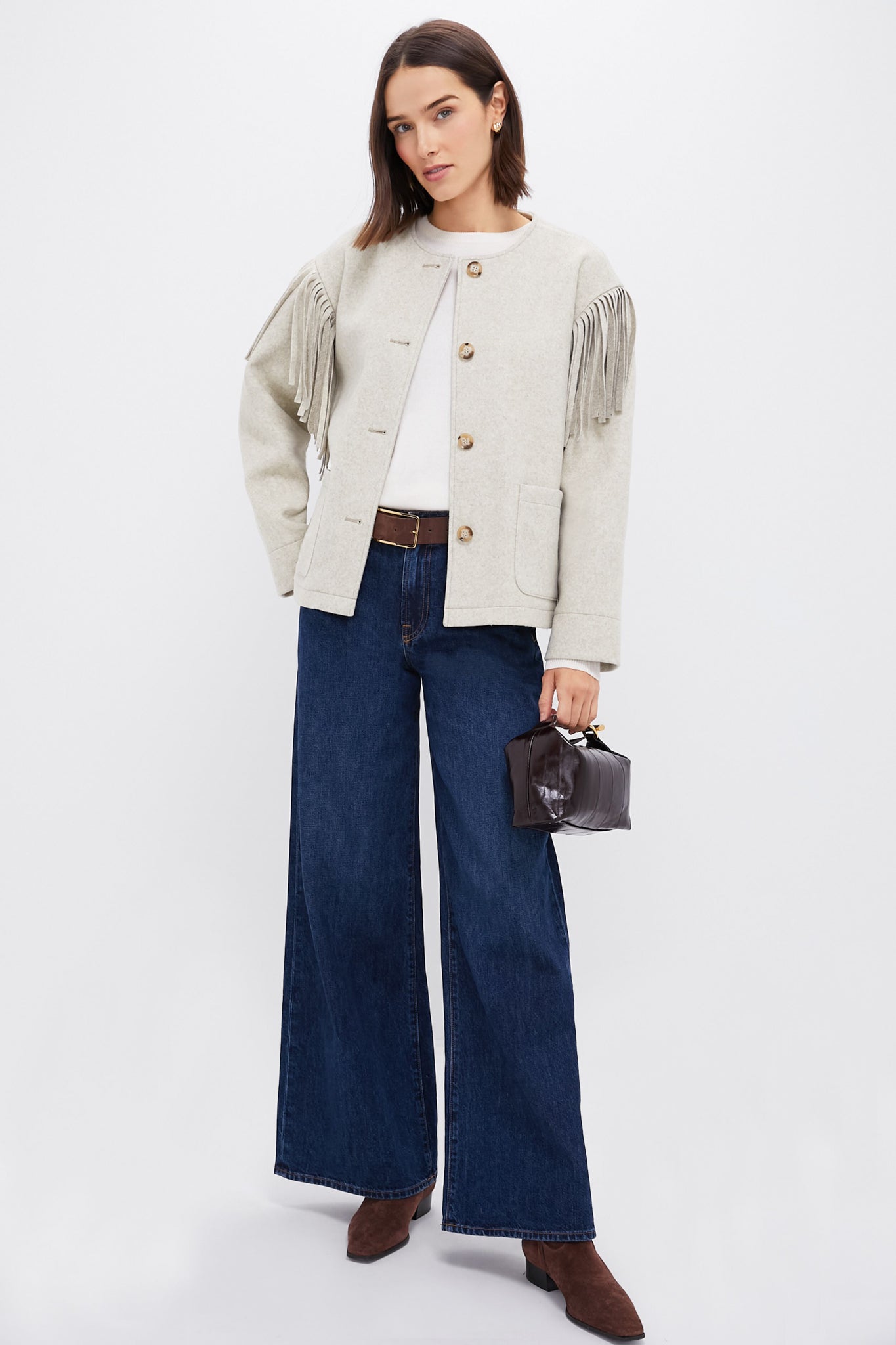 Melange Gray Fringe Purcell Jacket