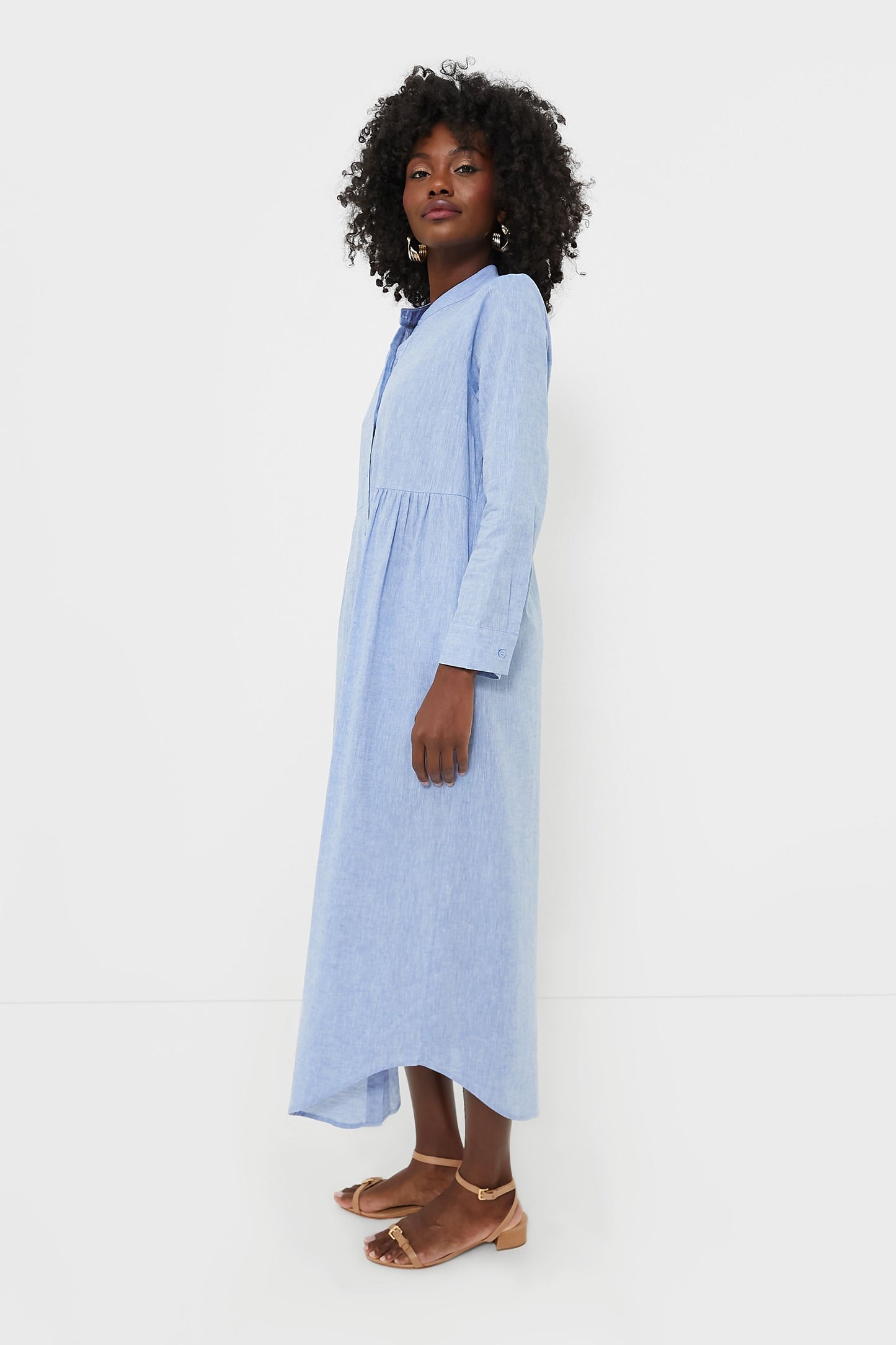 Chambray Linen Lydell Maxi Dress