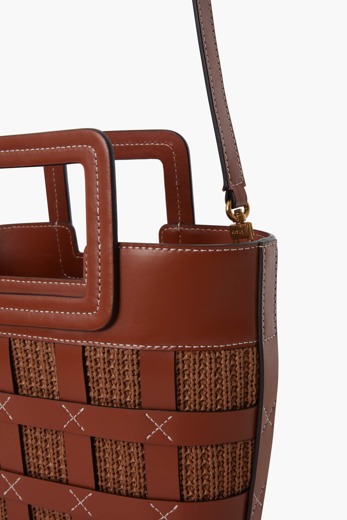 Tan Raffia Mini Shirley Bag