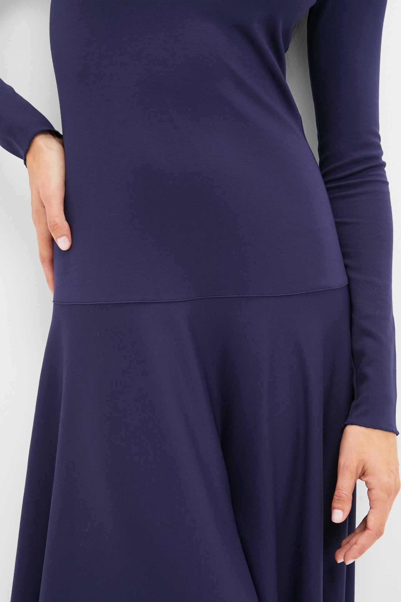 Ink Lux Jersey Knit Turtleneck Long Sleeve A-Line Dress