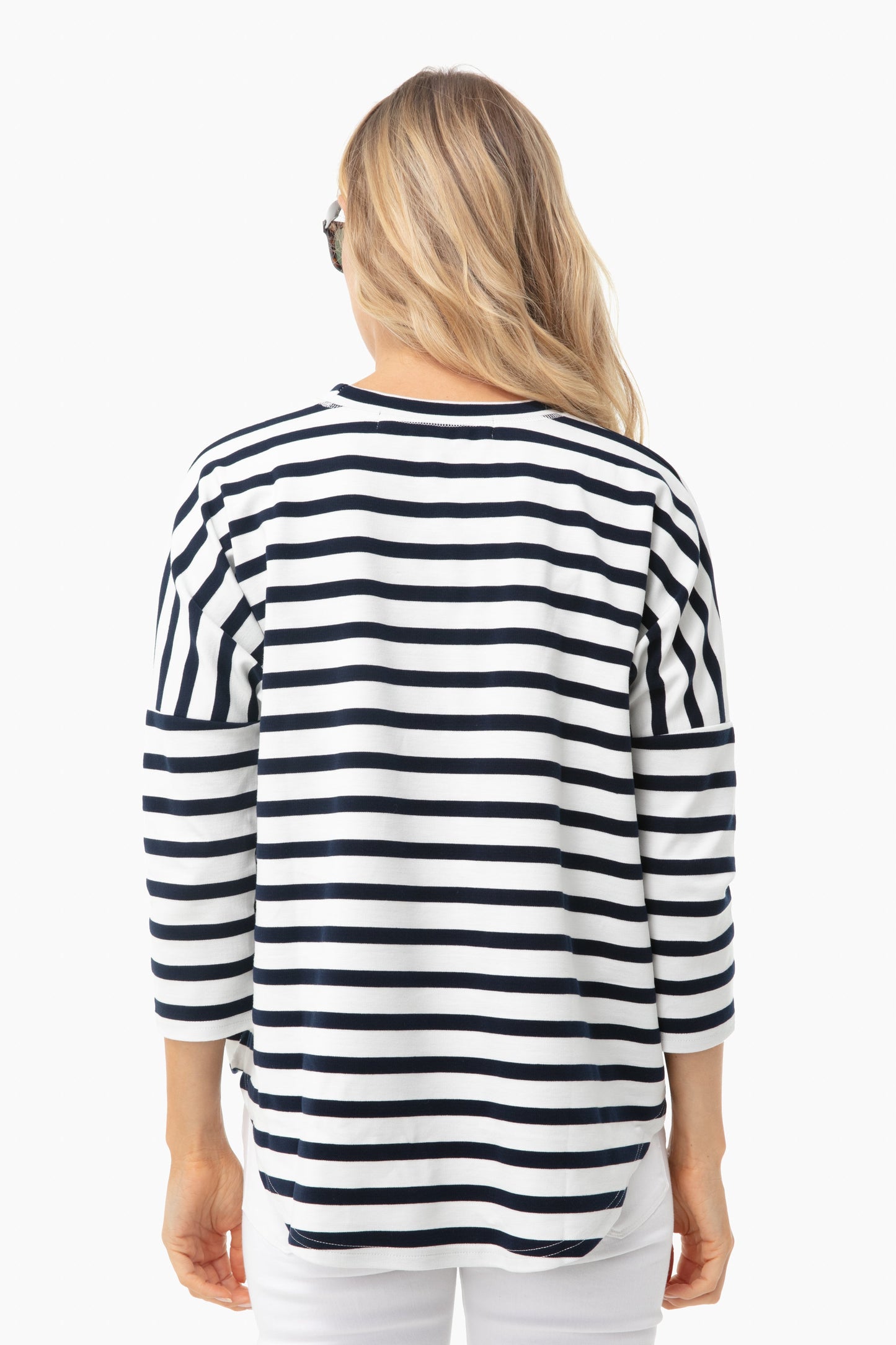 Navy and White Swing Sweatshirt